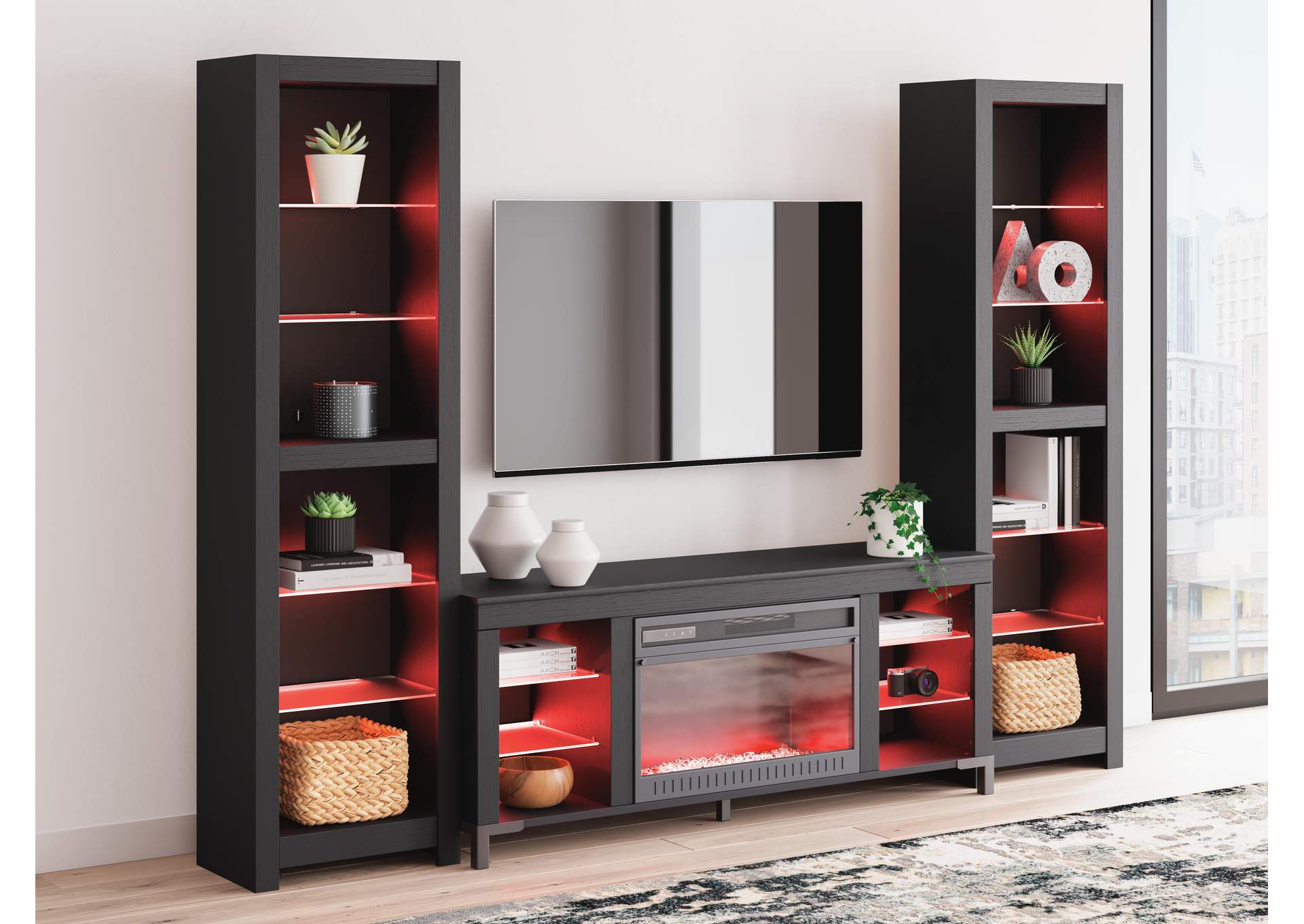 Cayberry 3-Piece Entertainment Center with Electric Fireplace image 11