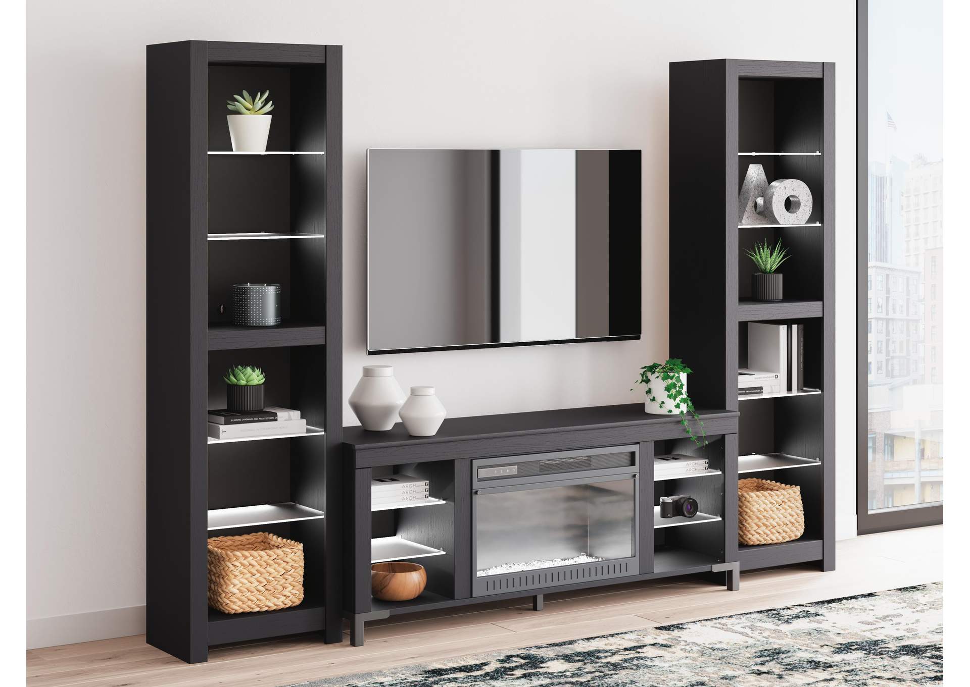 Cayberry 3-Piece Entertainment Center with Electric Fireplace image 12