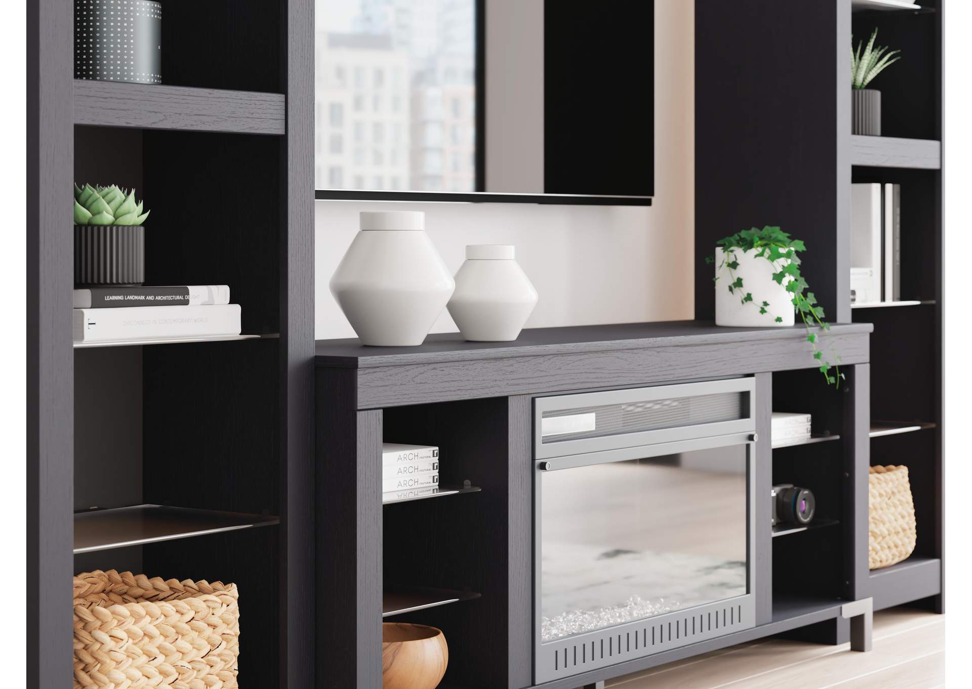 Cayberry 3-Piece Entertainment Center with Electric Fireplace image 9