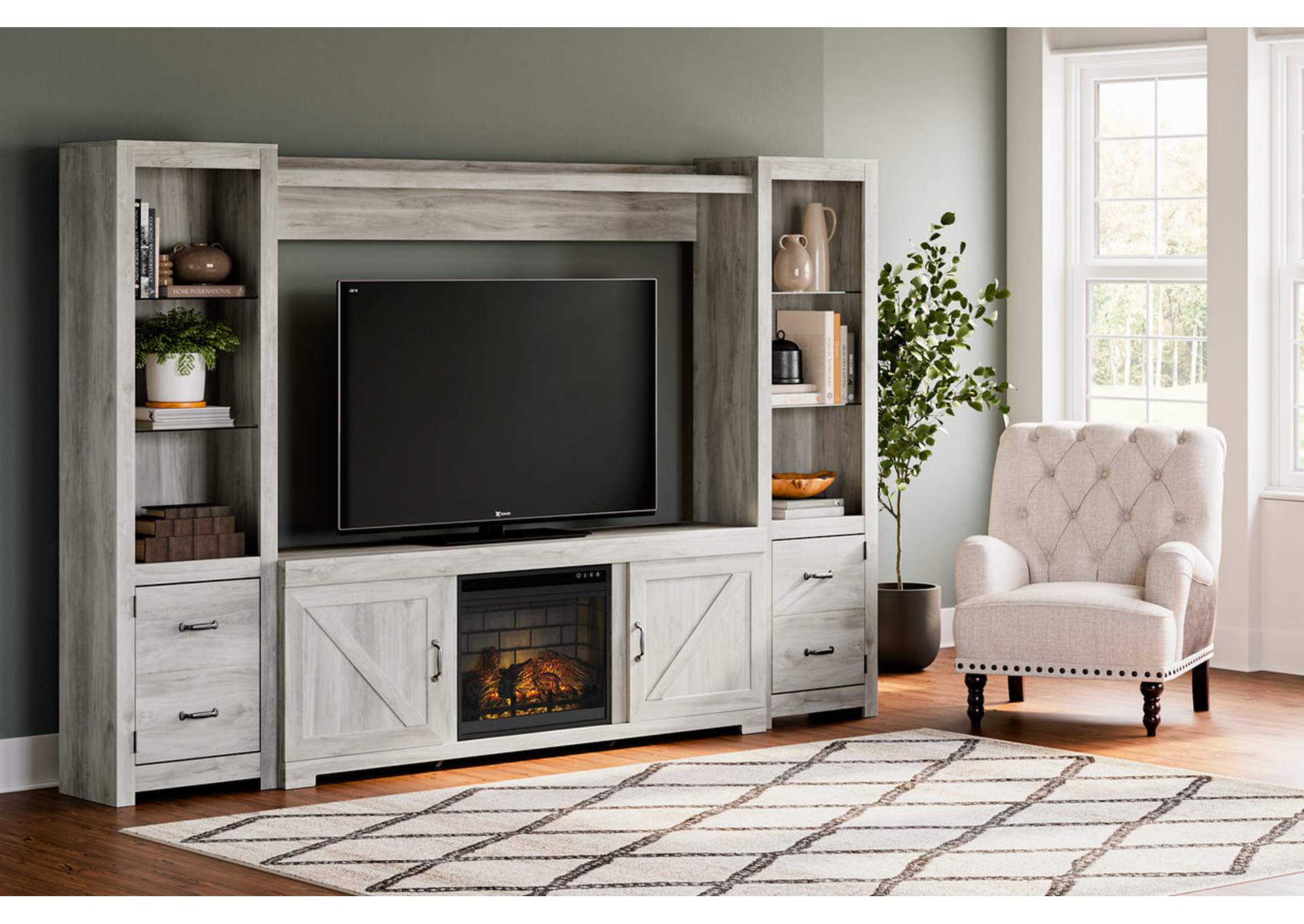 Bellaby 4Piece Entertainment Center with Electric Fireplace