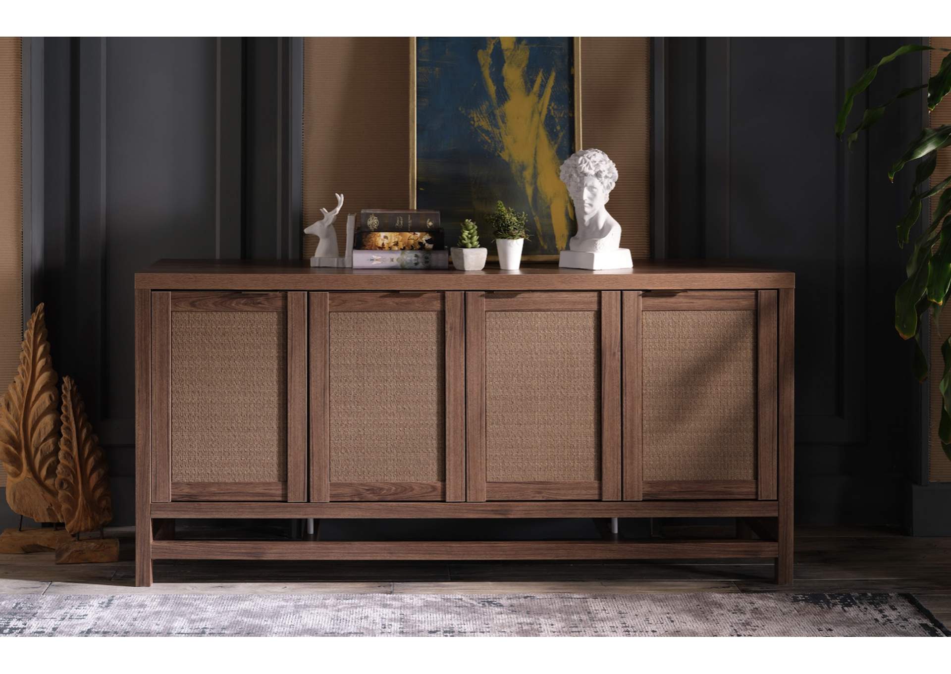 ARDEN 4 DOOR CONSOLE - ALEGRO WALNUT - 1 PIECE image 3