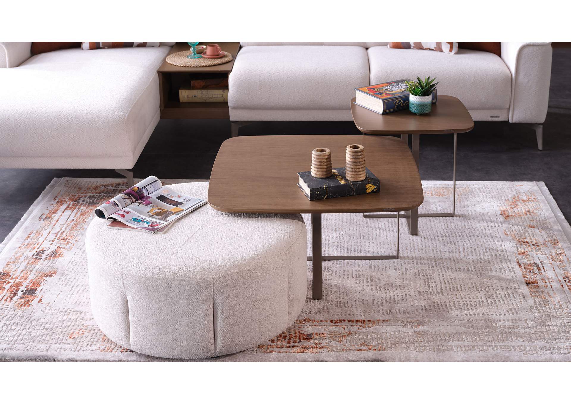 ATLANTA OTTOMAN - PERU CREAM image 4