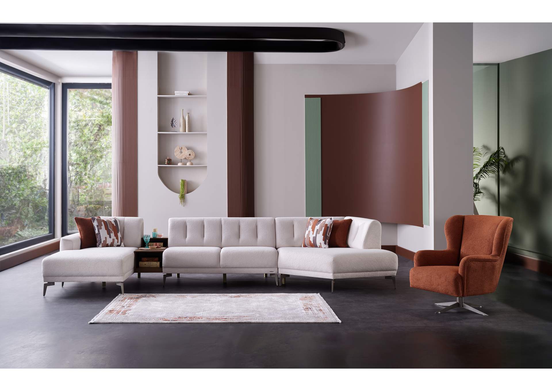 ATLANTA SECTIONAL LOVE SEAT - PERU CREAM - 3 PIECES image 5