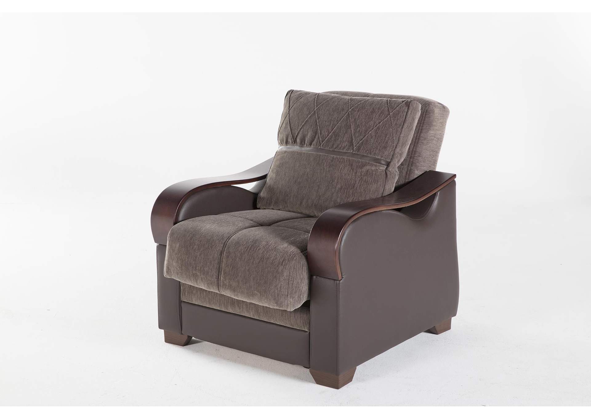 BENNETT ARMCHAIR WITH BROWN VINYL - ARMONI BROWN - 2 PIECES image 4