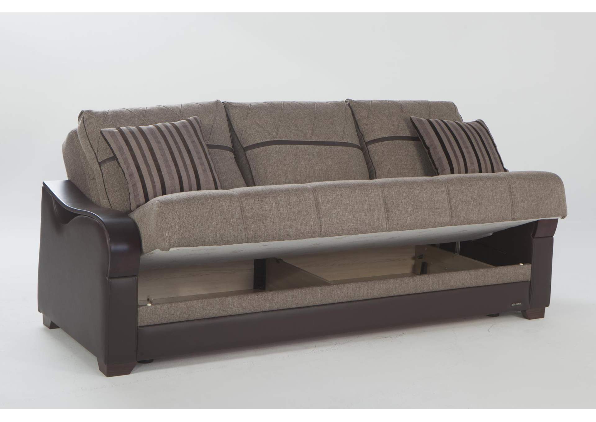 BENNETT 3 SEAT SLEEPER WITH BROWN VINYL - REDEYEF BROWN - 2 PIECES image 5