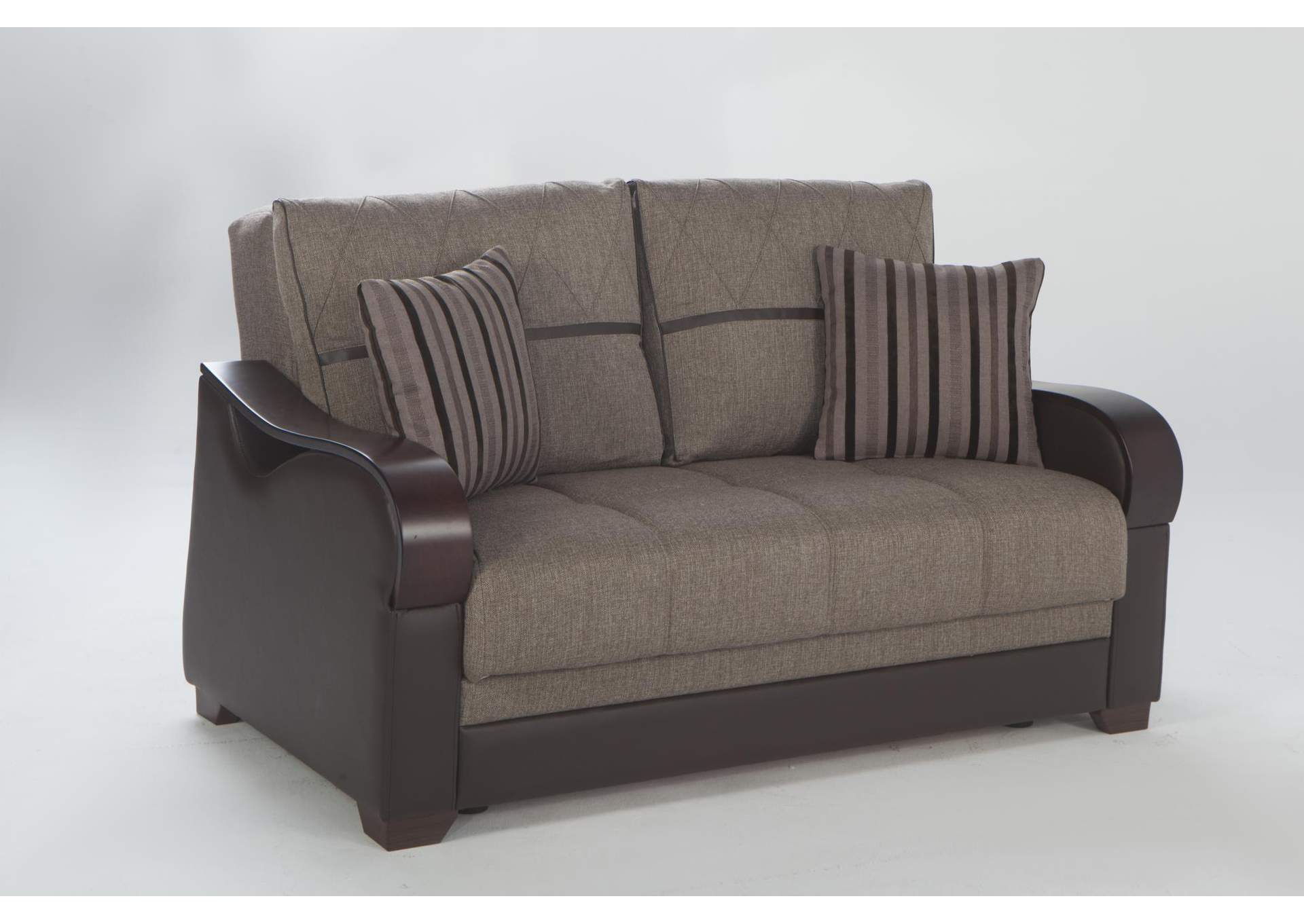 BENNETT LOVE SEAT WITH BROWN VINYL - REDEYEF BROWN - 2 PIECES image 4