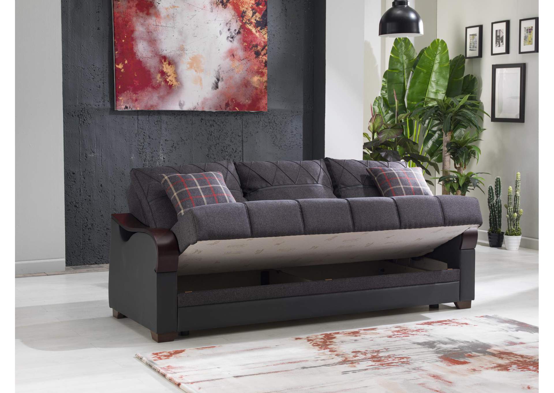 BENNETT 3 SEAT SLEEPER WITH S GLORY GRAY VINYL - NAR ANTRASIT - 2 PIECES image 5