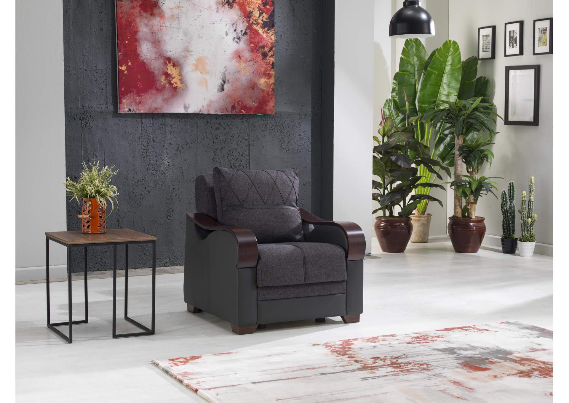 BENNETT ARMCHAIR WITH S GLORY GRAY VINYL - NAR ANTRASIT - 2 PIECES image 4