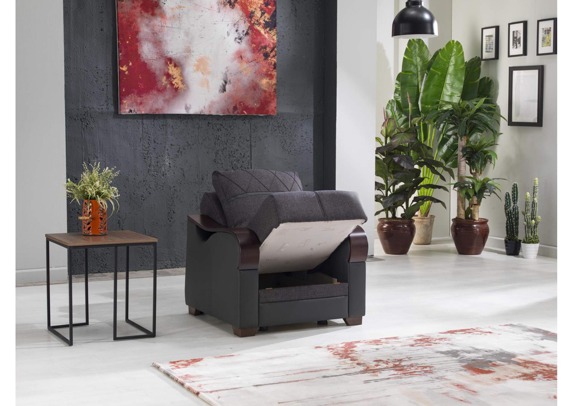 BENNETT ARMCHAIR WITH S GLORY GRAY VINYL - NAR ANTRASIT - 2 PIECES image 1