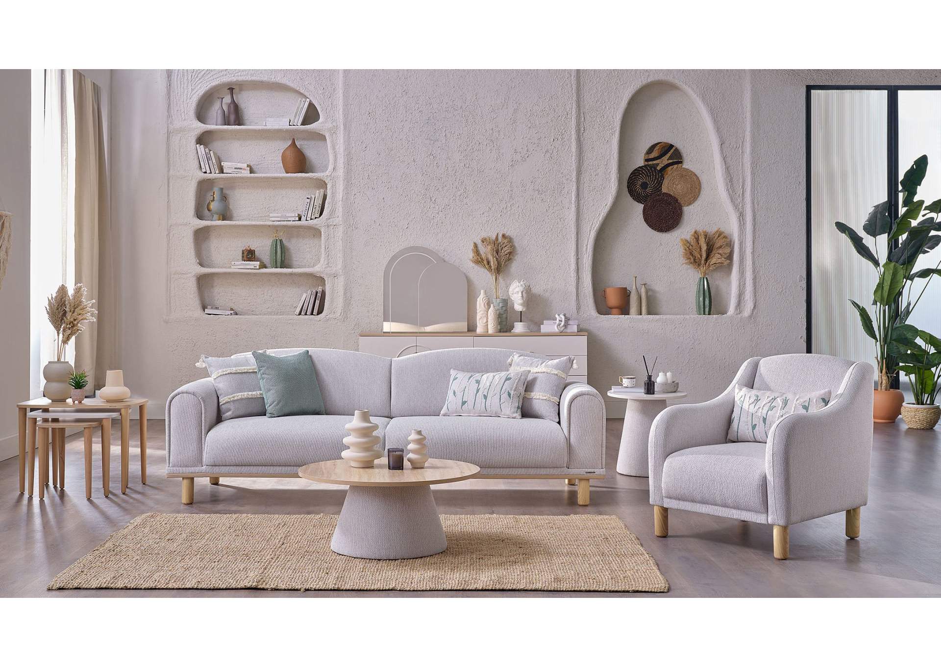 BOHEEMS 3 SEAT SLEEPER CREAM image 1