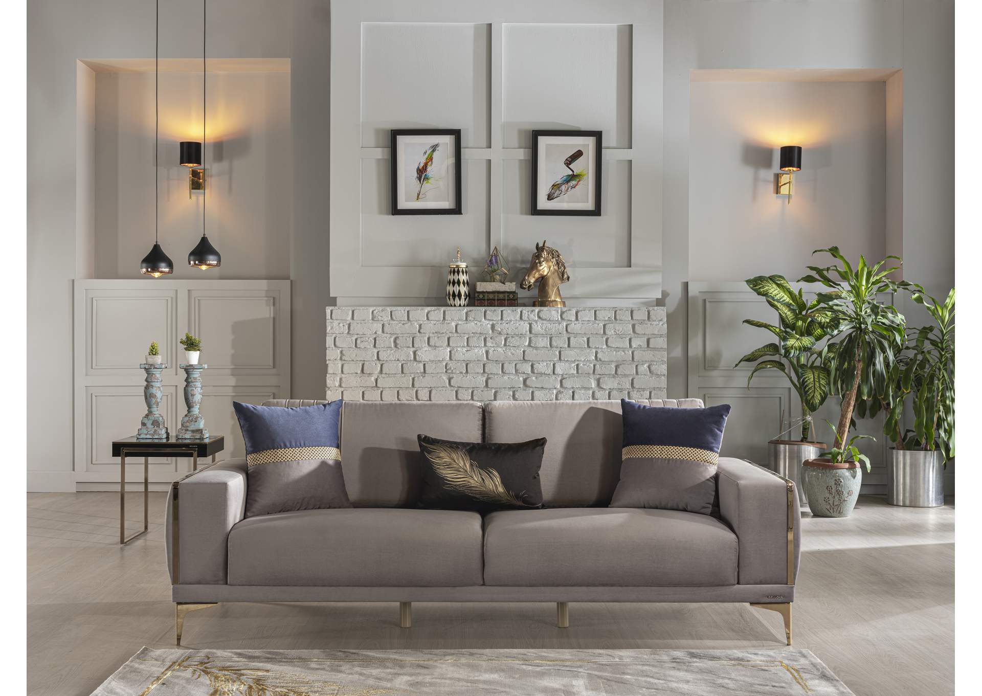 CARLINO ACCENT CHAIR - NAPOLY GREY - 2 PIECES image 3