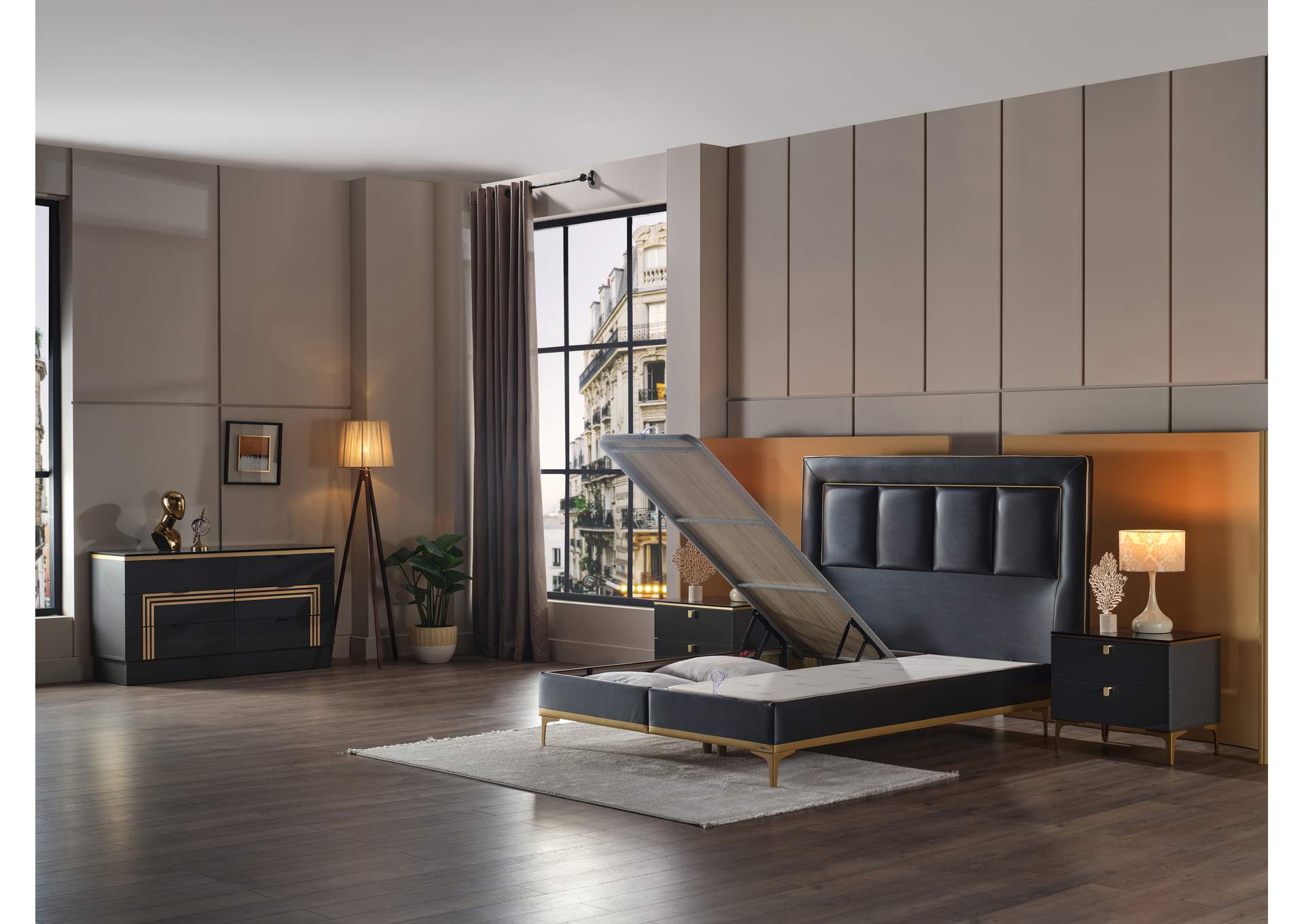 CARLINO KING HEADBOARD - CARLINO GRAY image 1