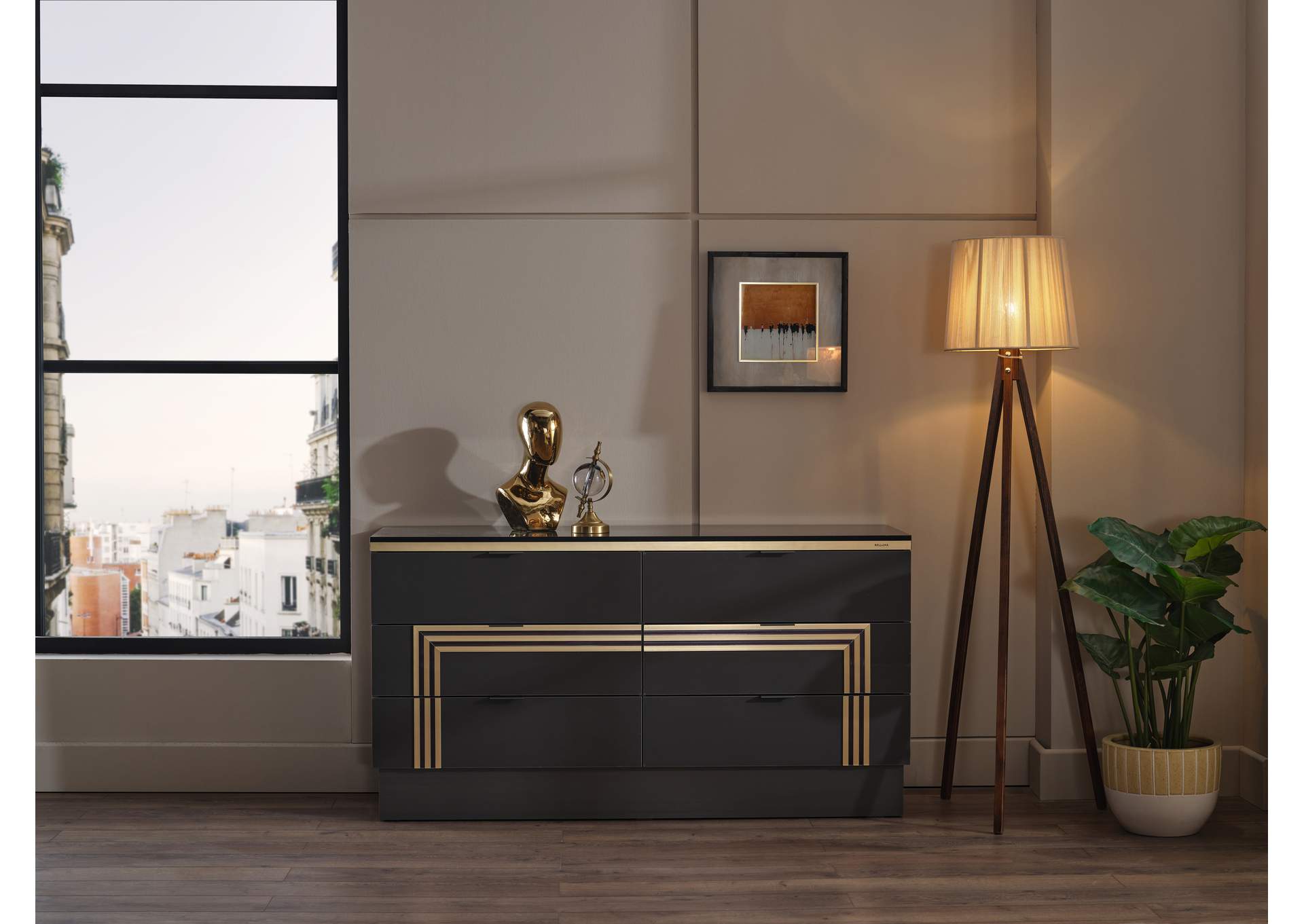 CARLINO 6 DRAWER DRESSER - PRADA GRAY image 3