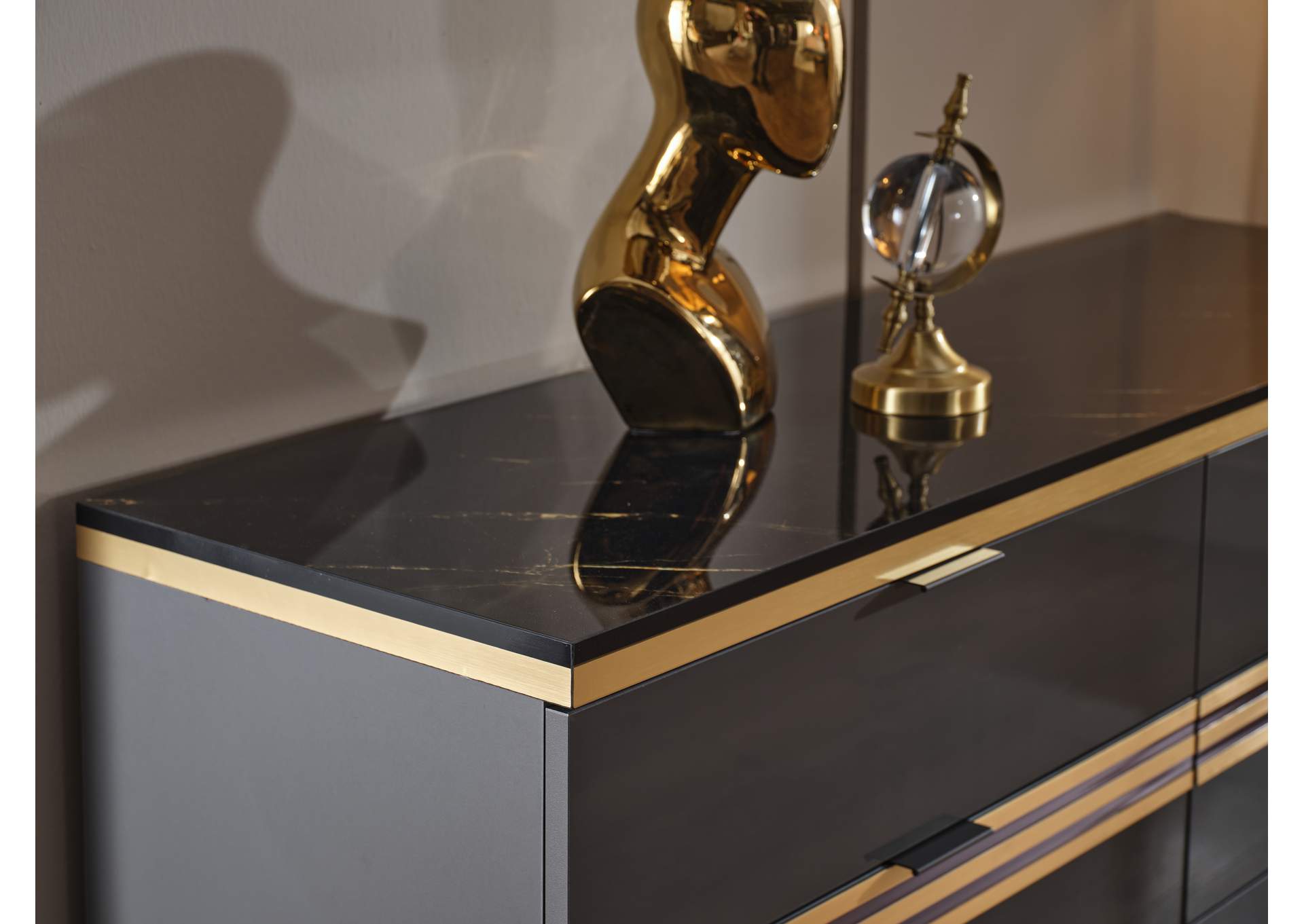 CARLINO 6 DRAWER DRESSER - PRADA GRAY image 1