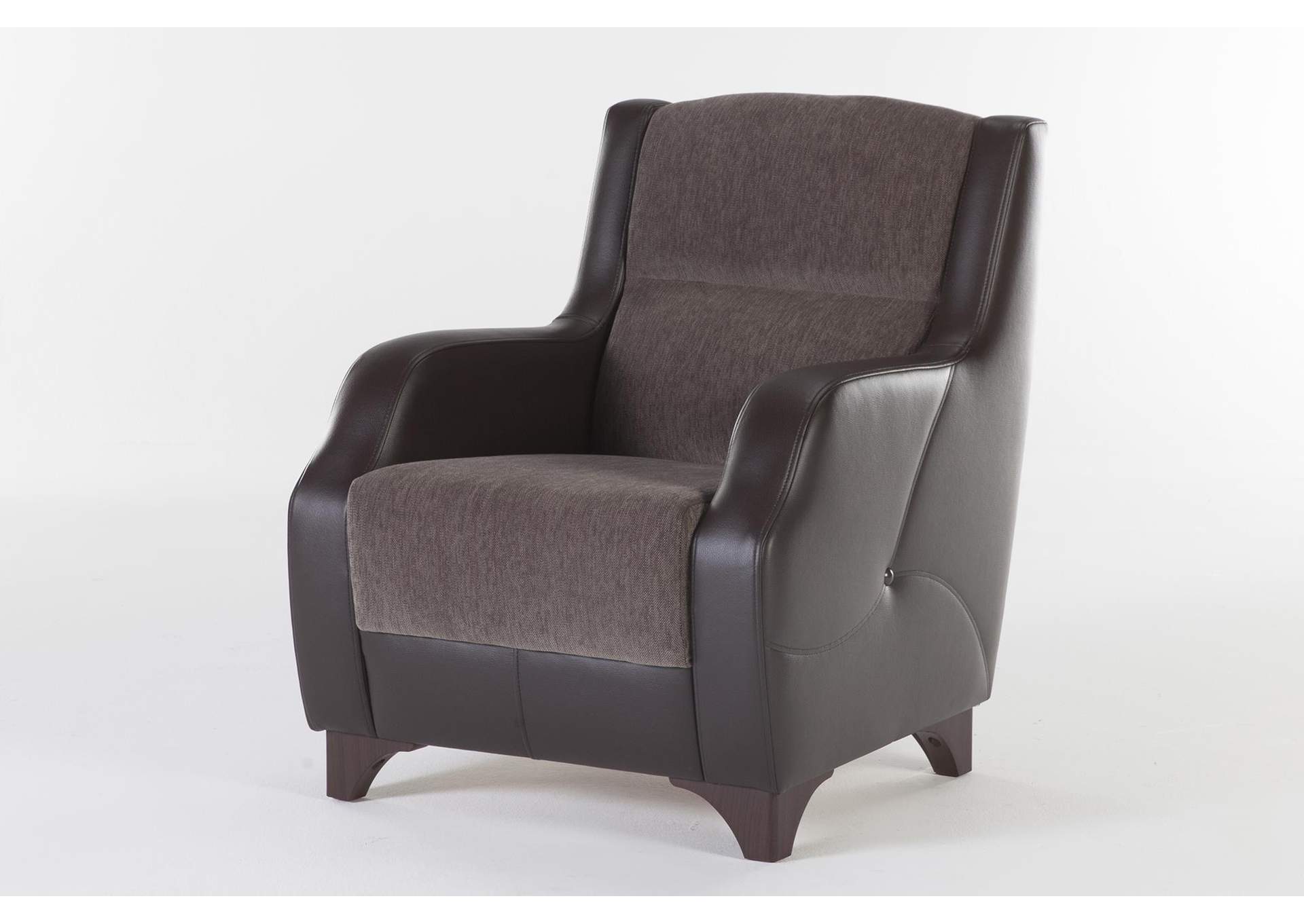 COSTA ARMCHAIR WITH BROWN VINYL - ARMONI BROWN - 1 PIECE image 1