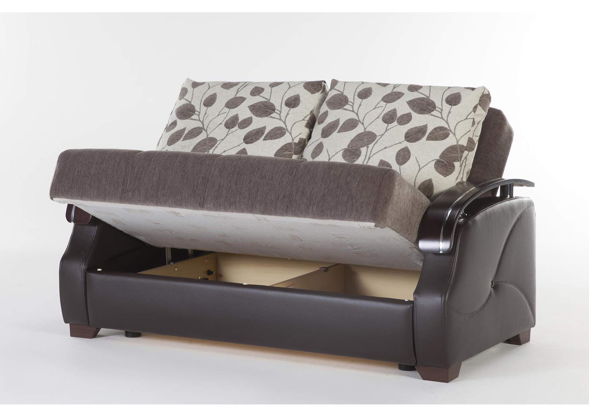 COSTA LOVE SEAT WITH BROWN VINYL - ARMONI BROWN - 2 PIECES image 1