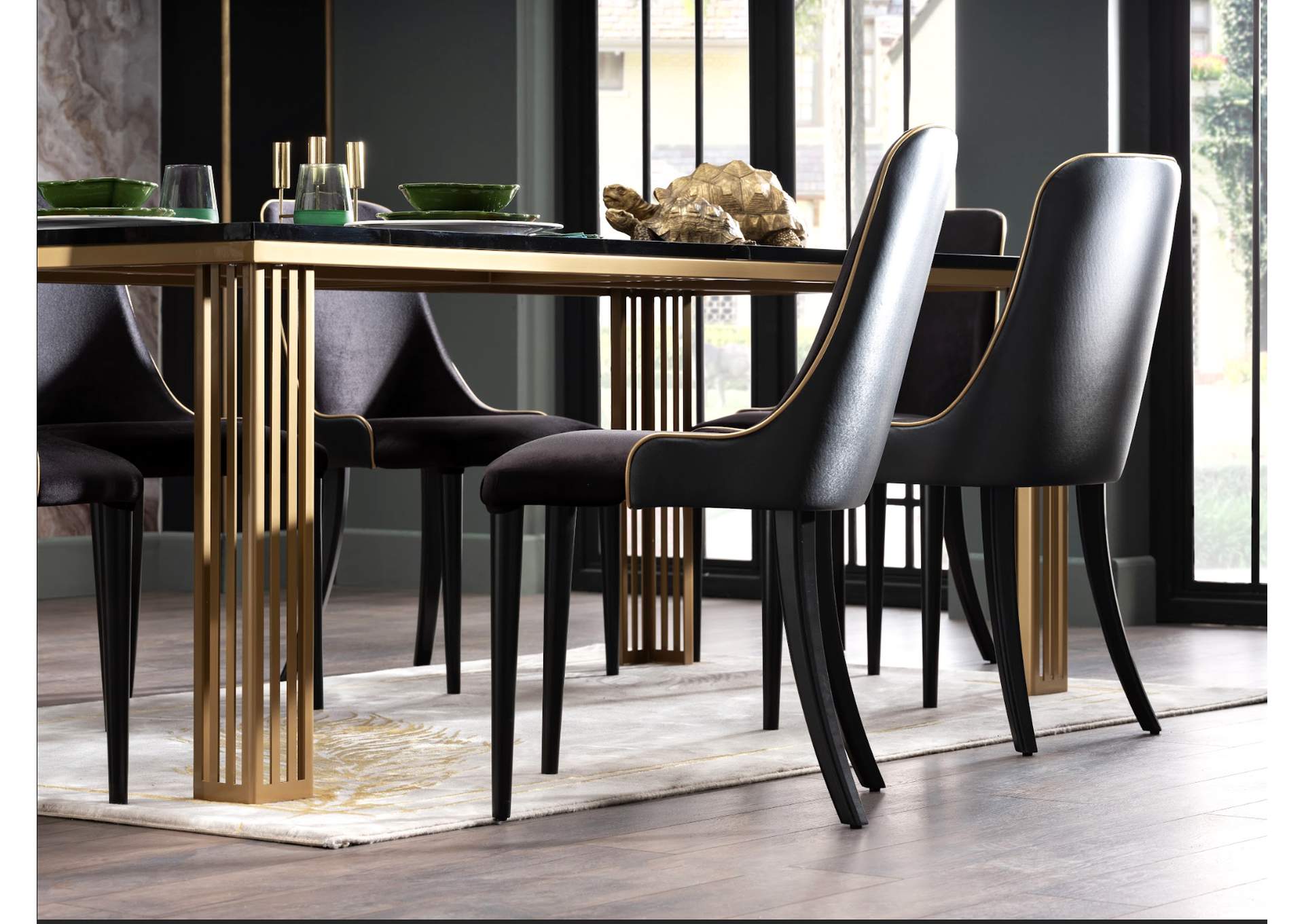 CARLINO 6154 DINING CHAIR 2 PIECES - DUCA BLACK image 1