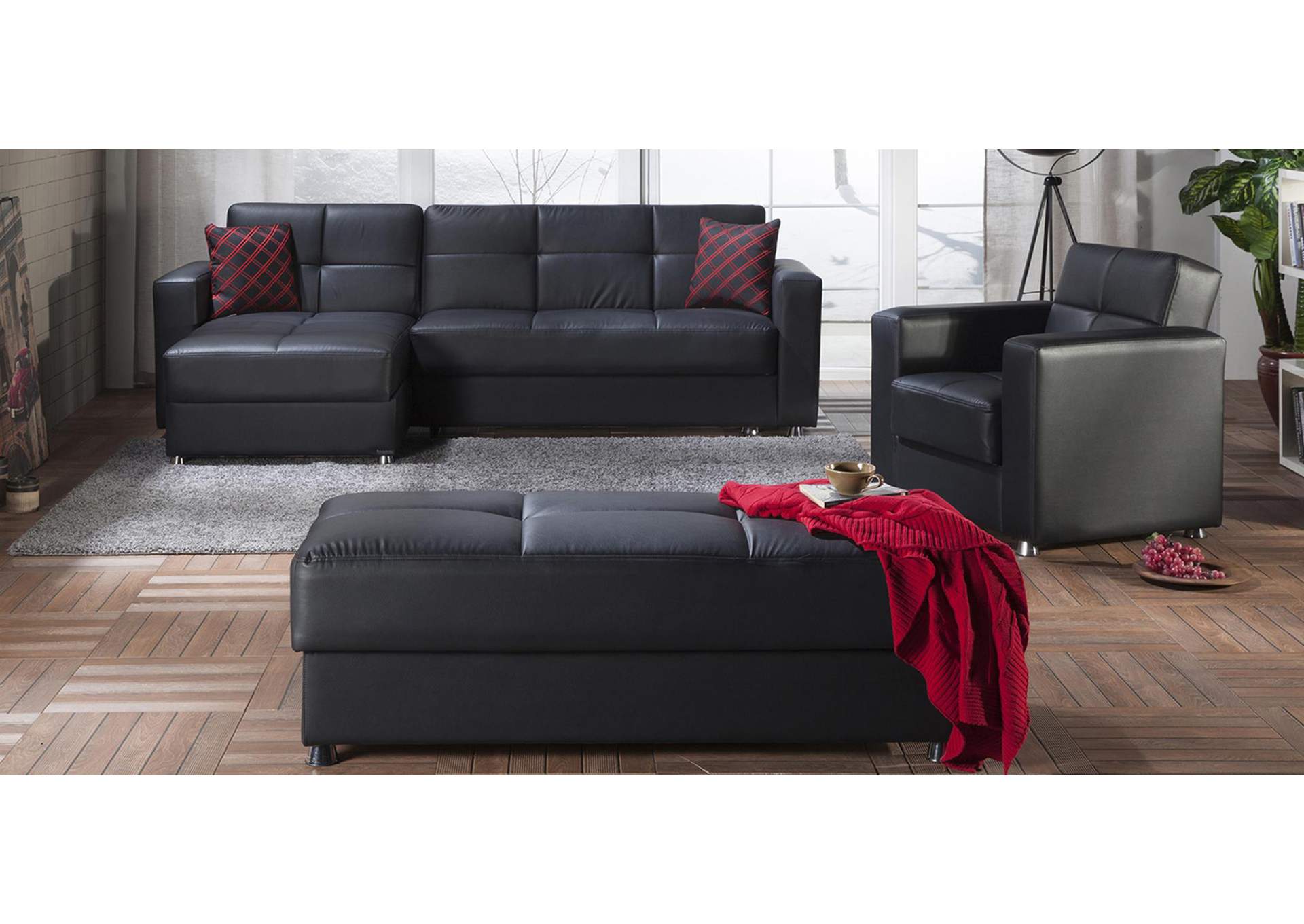 ELEGANT OTTOMAN - SANTA GLORY BLACK - 1 PIECE image 1