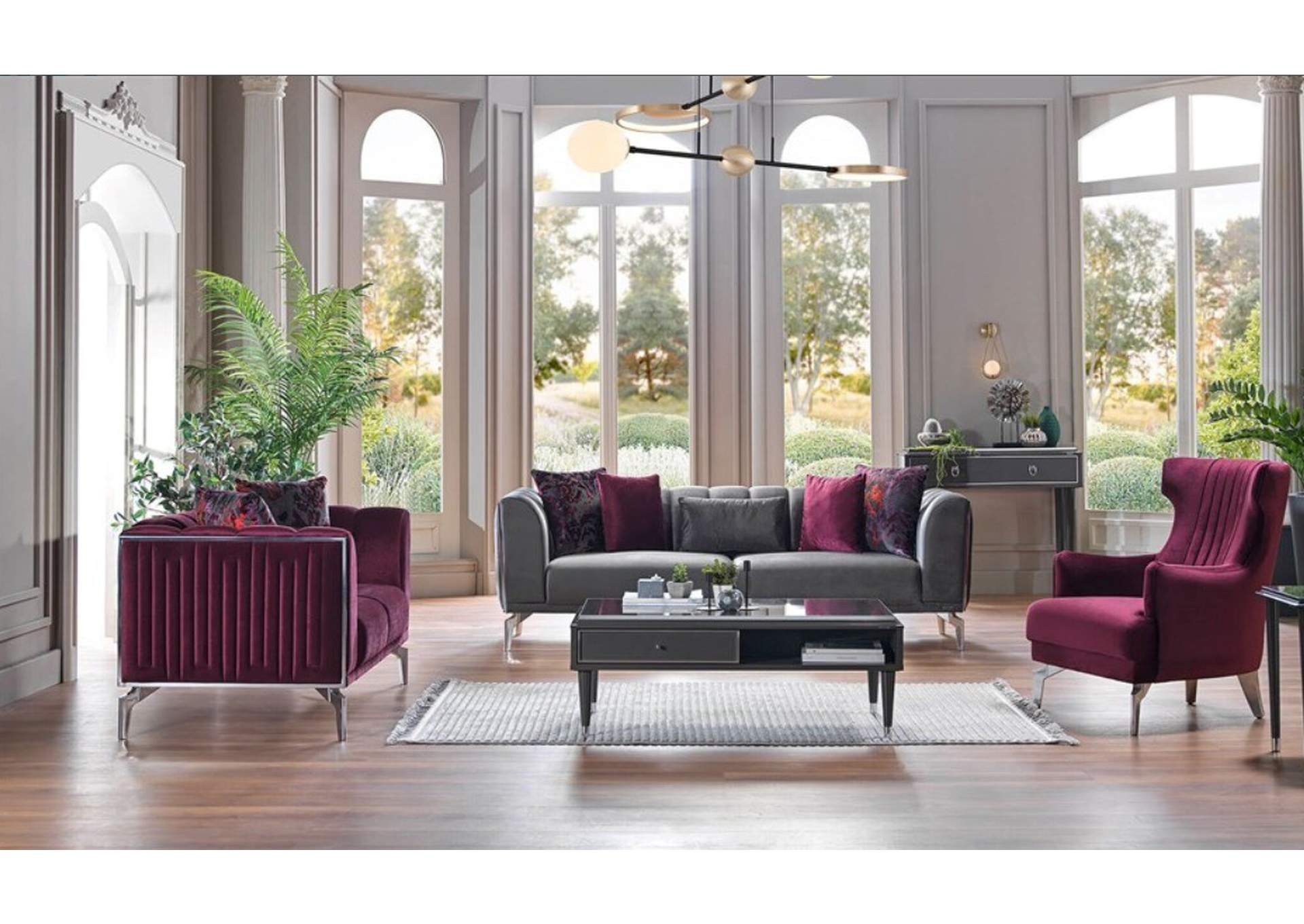 GRAVITA LOVE SEAT - DEREN ANTHRACITE - 3 PIECES image 3