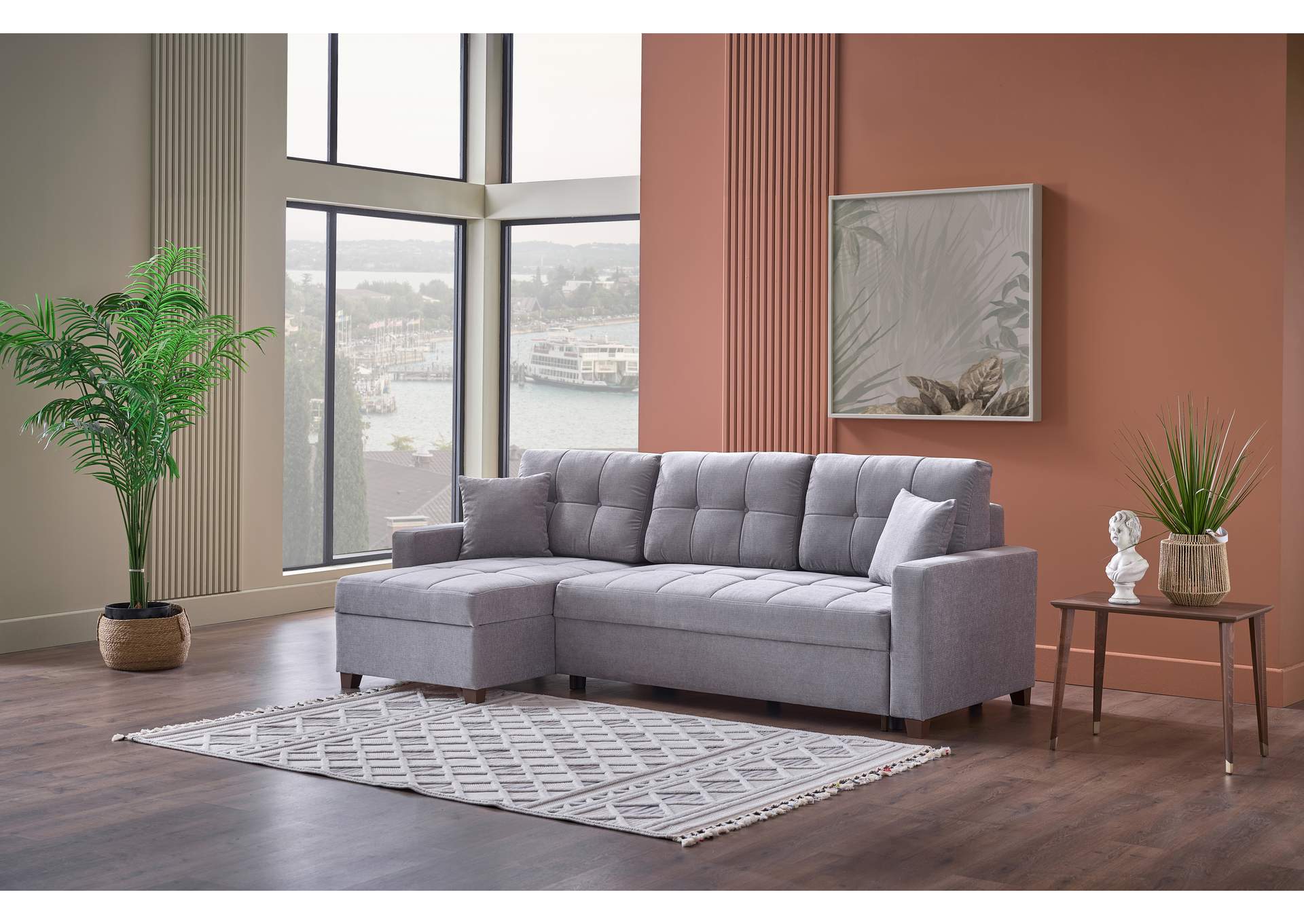 IVY SECTIONAL BROWN LEGS - KOOPSI BASIC GRAY110 image 4