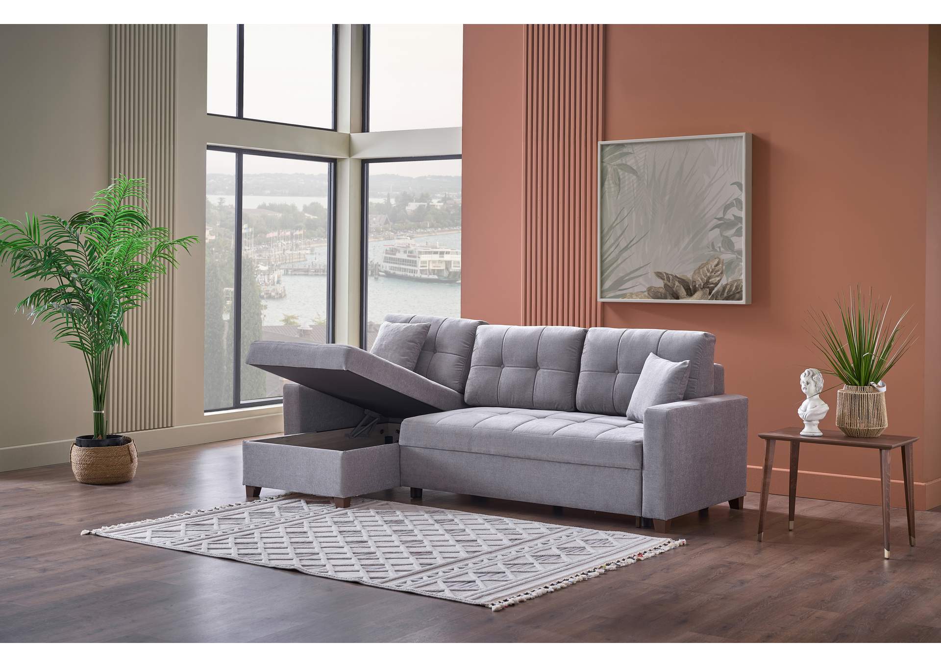 IVY SECTIONAL BROWN LEGS - KOOPSI BASIC GRAY110 image 5