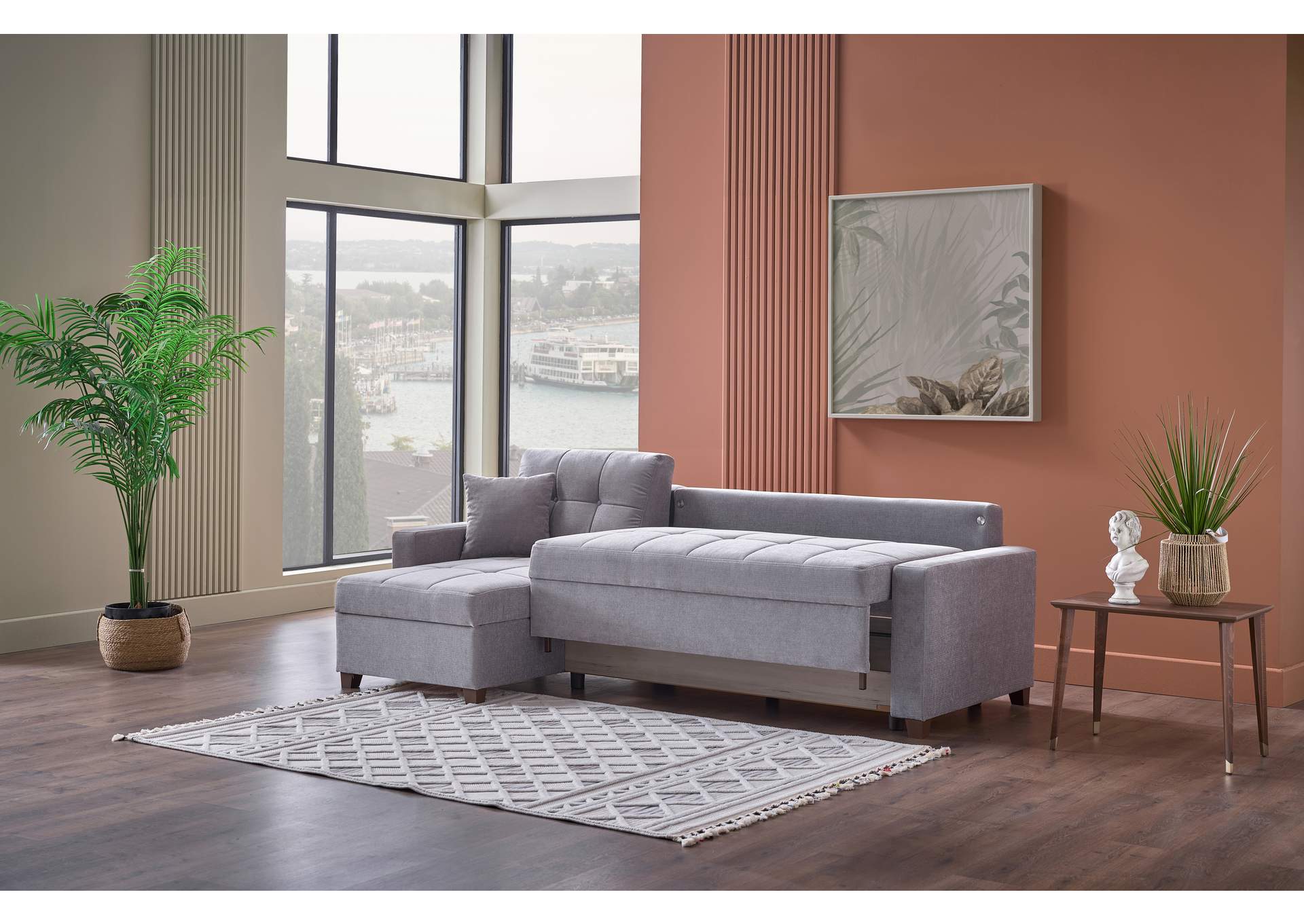 IVY SECTIONAL BROWN LEGS - KOOPSI BASIC GRAY110 image 7