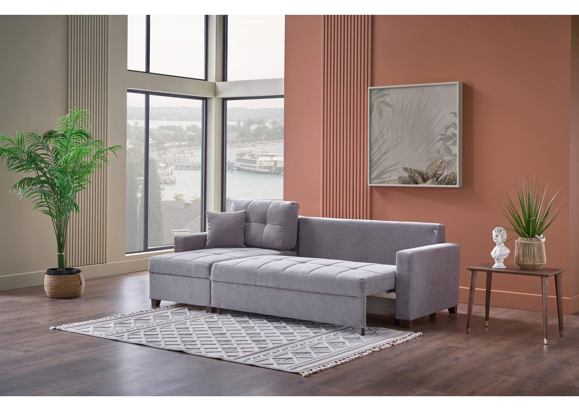 IVY SECTIONAL BROWN LEGS - KOOPSI BASIC GRAY110 image 6