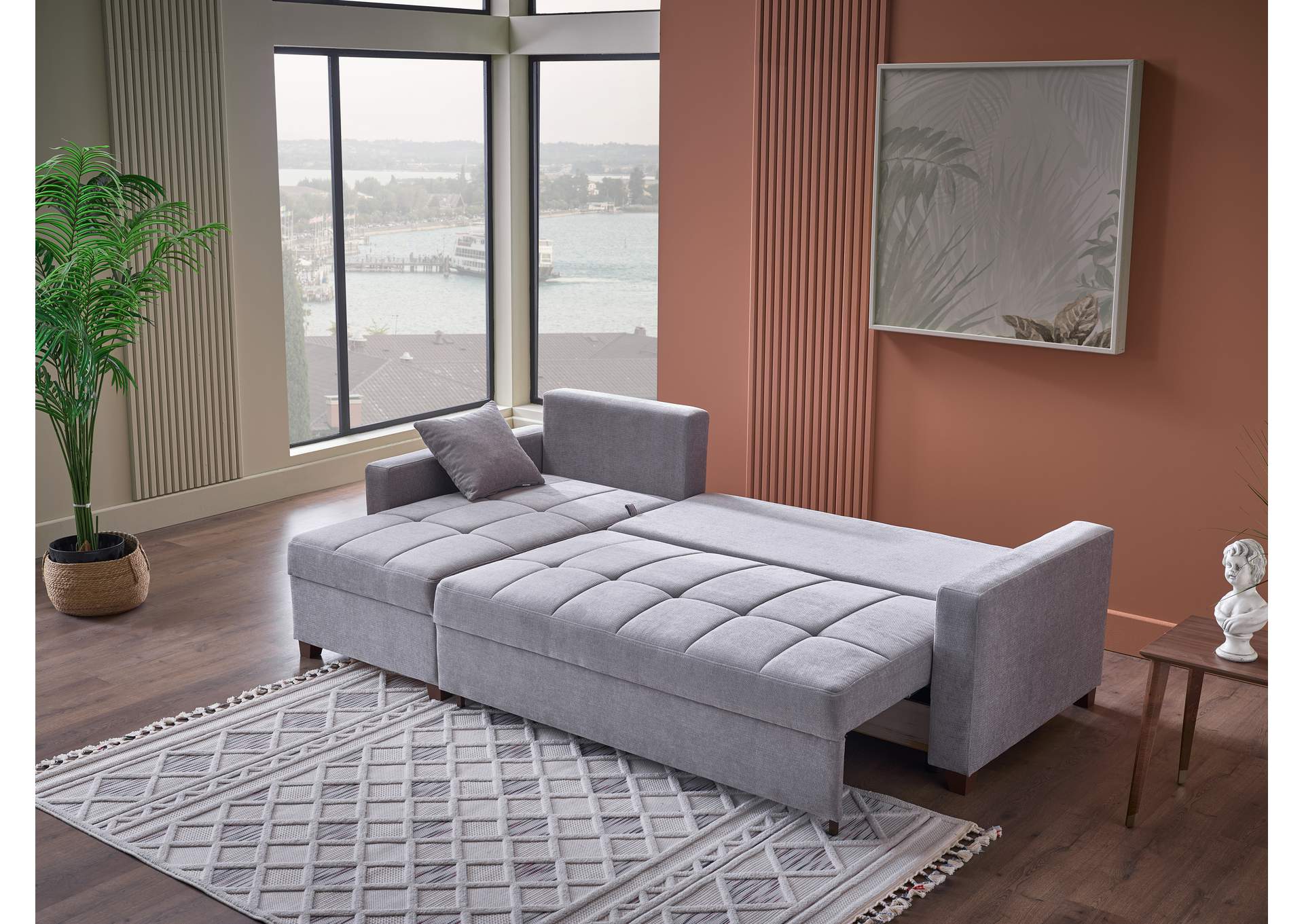 IVY SECTIONAL BROWN LEGS - KOOPSI BASIC GRAY110 image 9