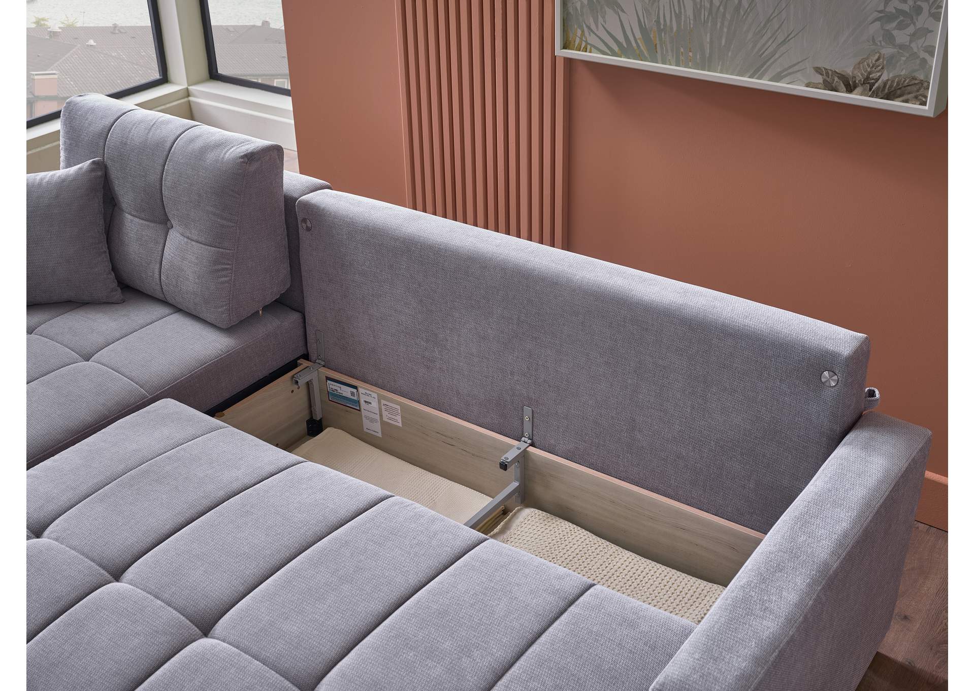 IVY SECTIONAL BROWN LEGS - KOOPSI BASIC GRAY110 image 10