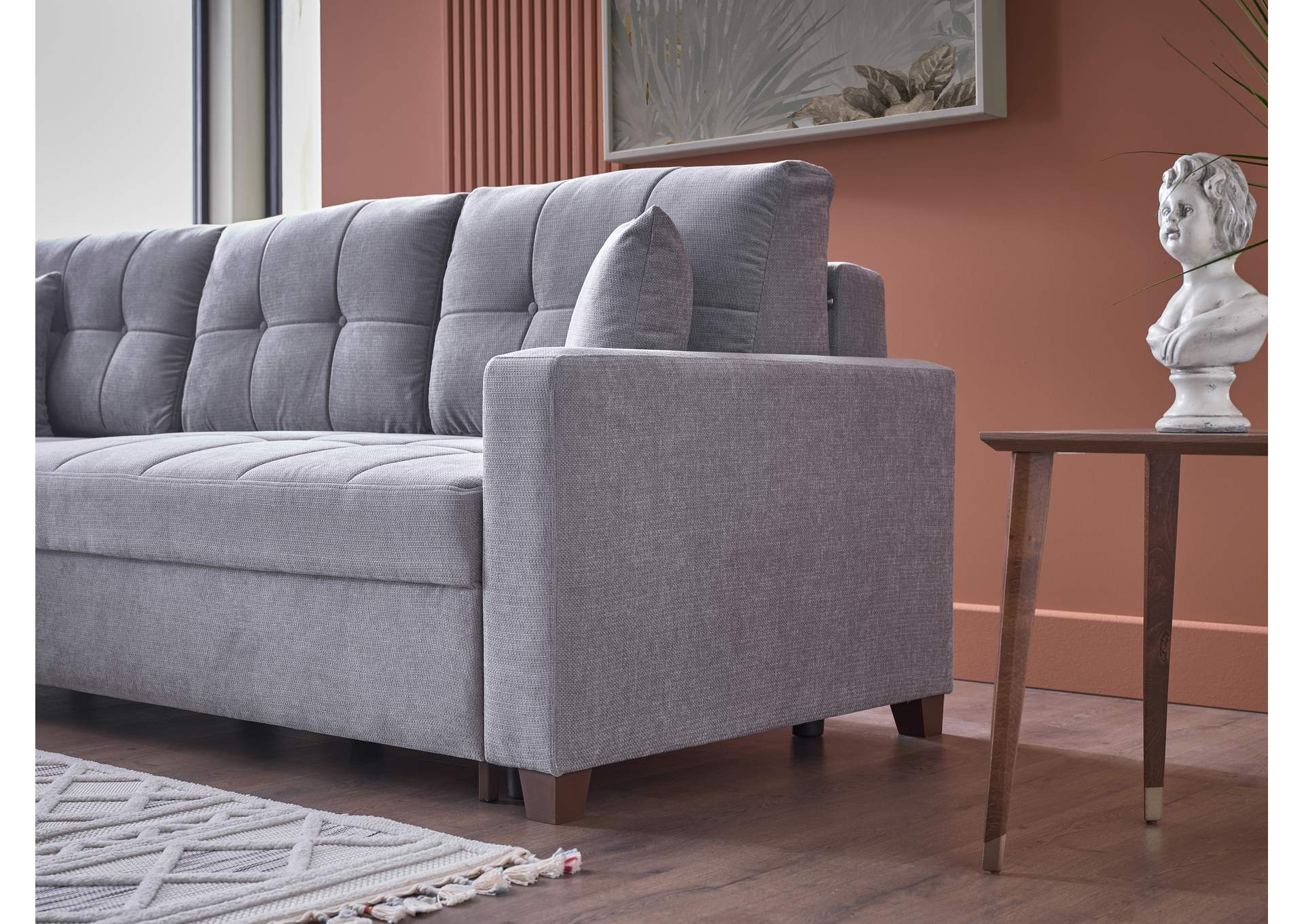 IVY SECTIONAL BROWN LEGS - KOOPSI BASIC GRAY110 image 11