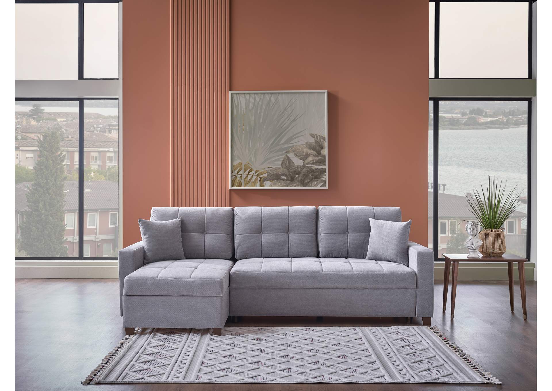 IVY SECTIONAL BROWN LEGS - KOOPSI BASIC GRAY110 image 3