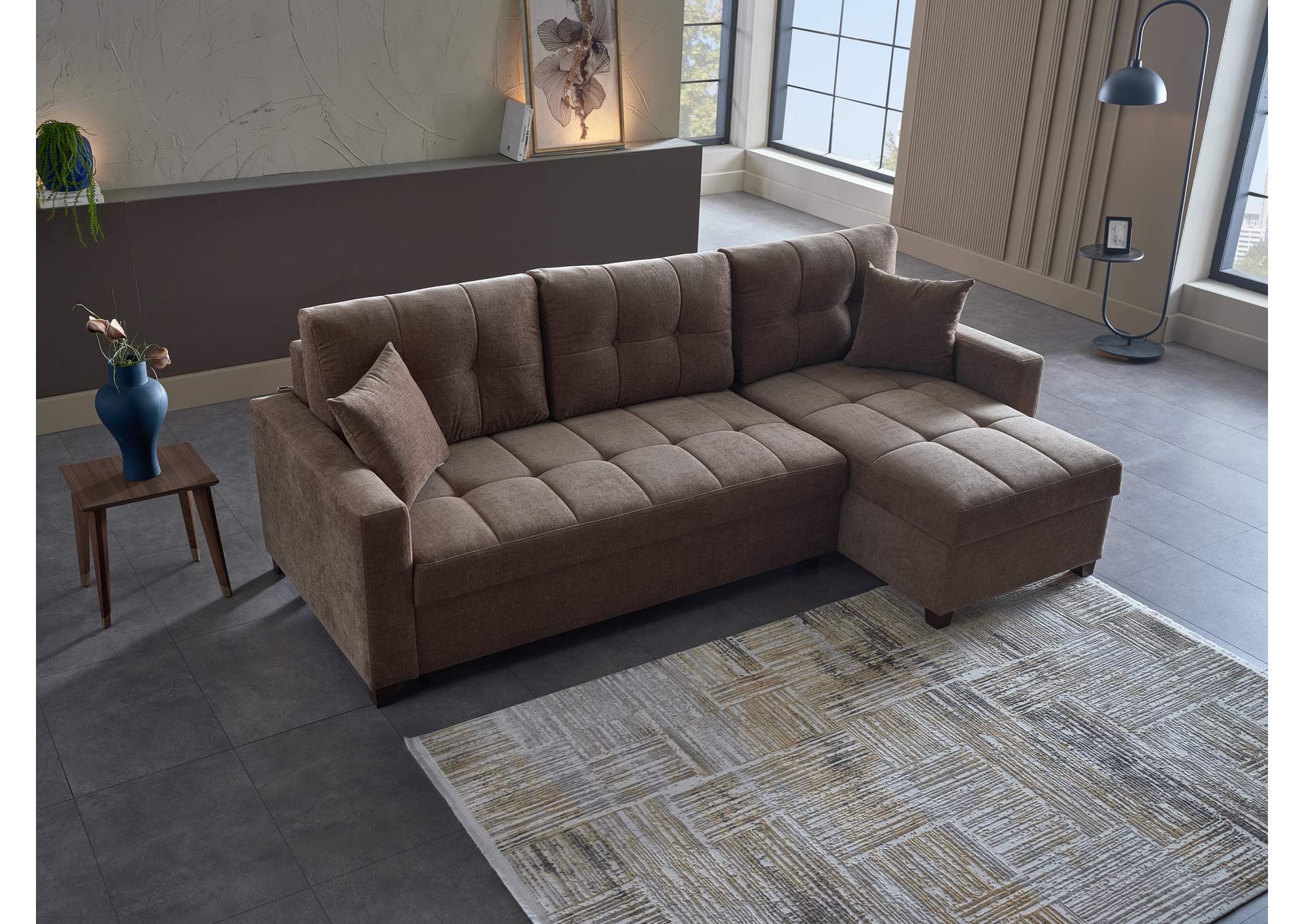 IVY SECTIONAL - KOOPSI BASIC BROWN - 3 PIECES image 1