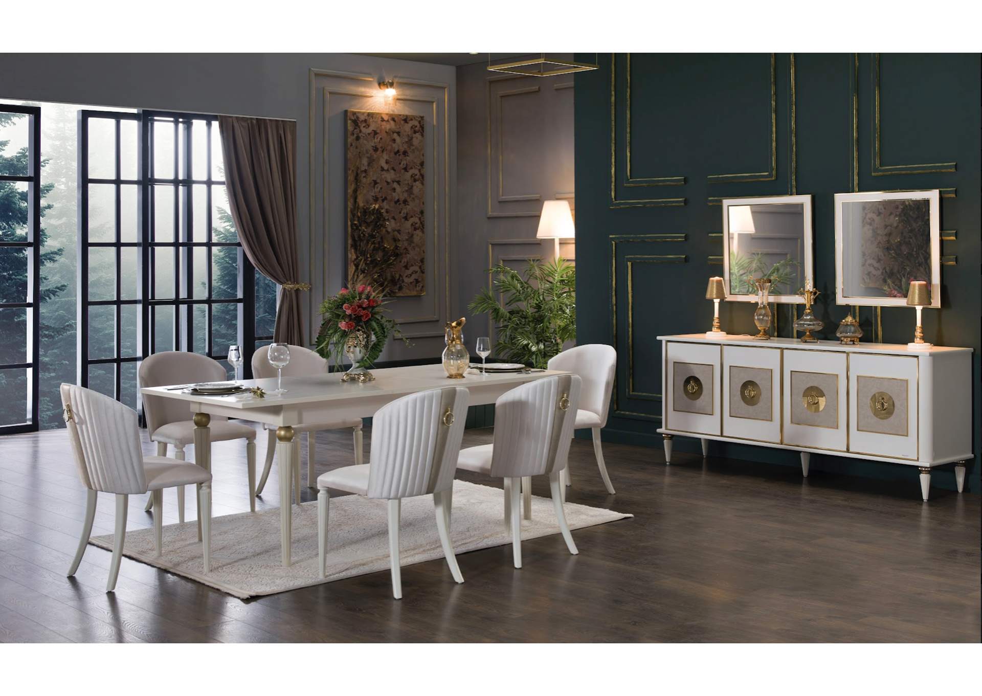 MISTRAL BUFFET MIRROR - OPAK WHITE - 2 PIECES image 1