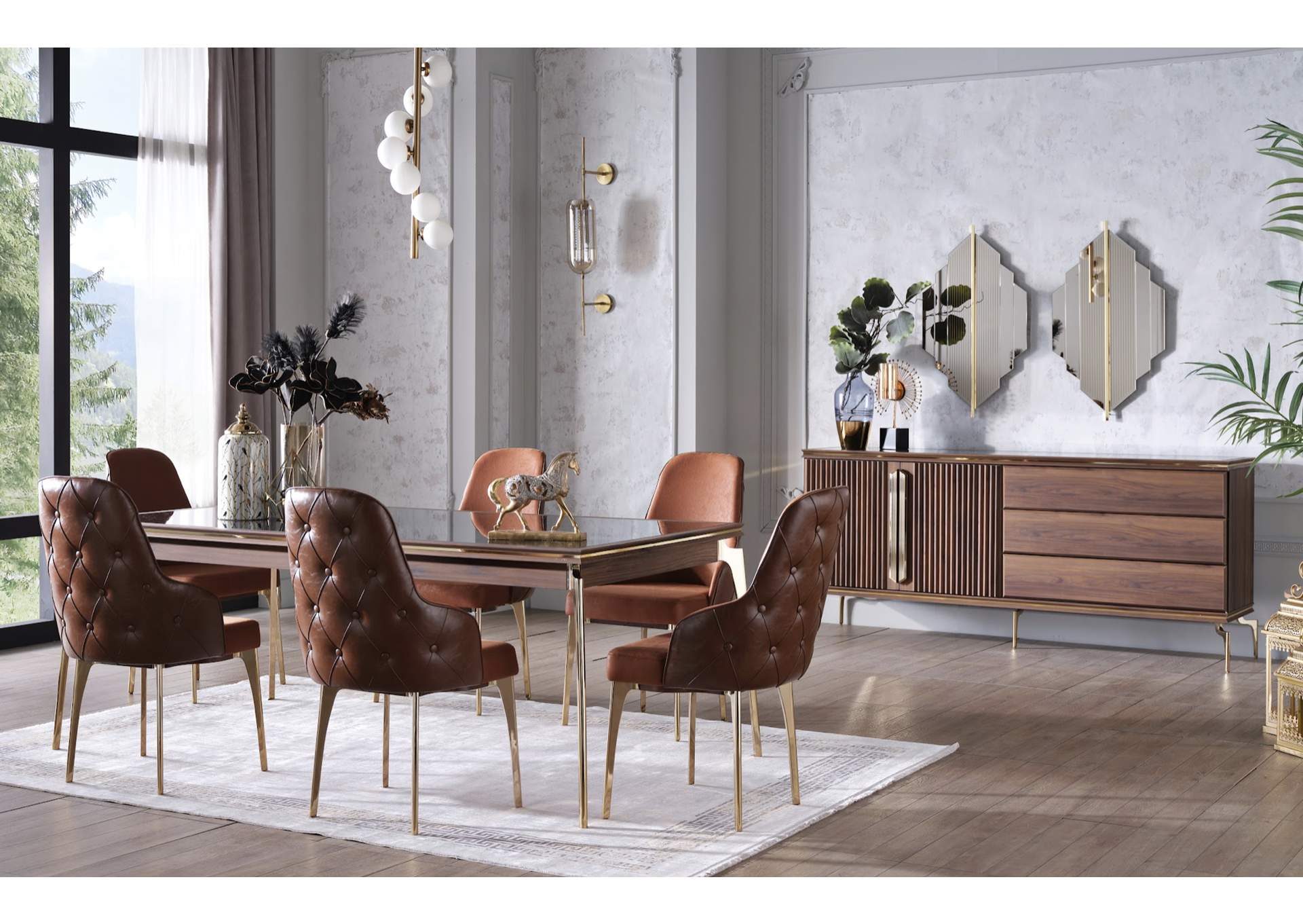 MONTEGO 6166 DINING CHAIR - DARK BRICK MONTEGO - 2 PIECES image 3