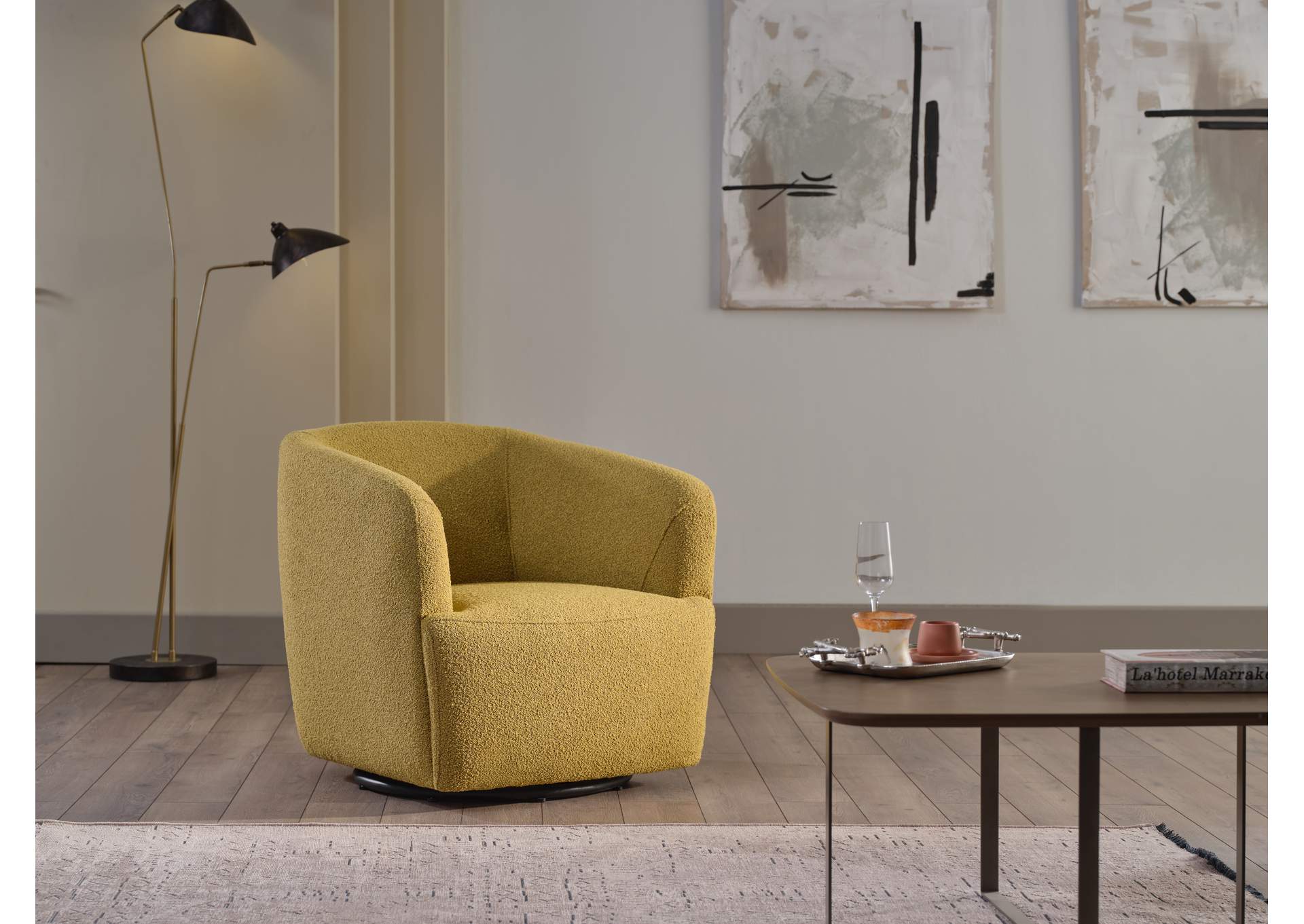 PICASSO SWIVEL CHAIR - OSCAR MUSTARD image 3