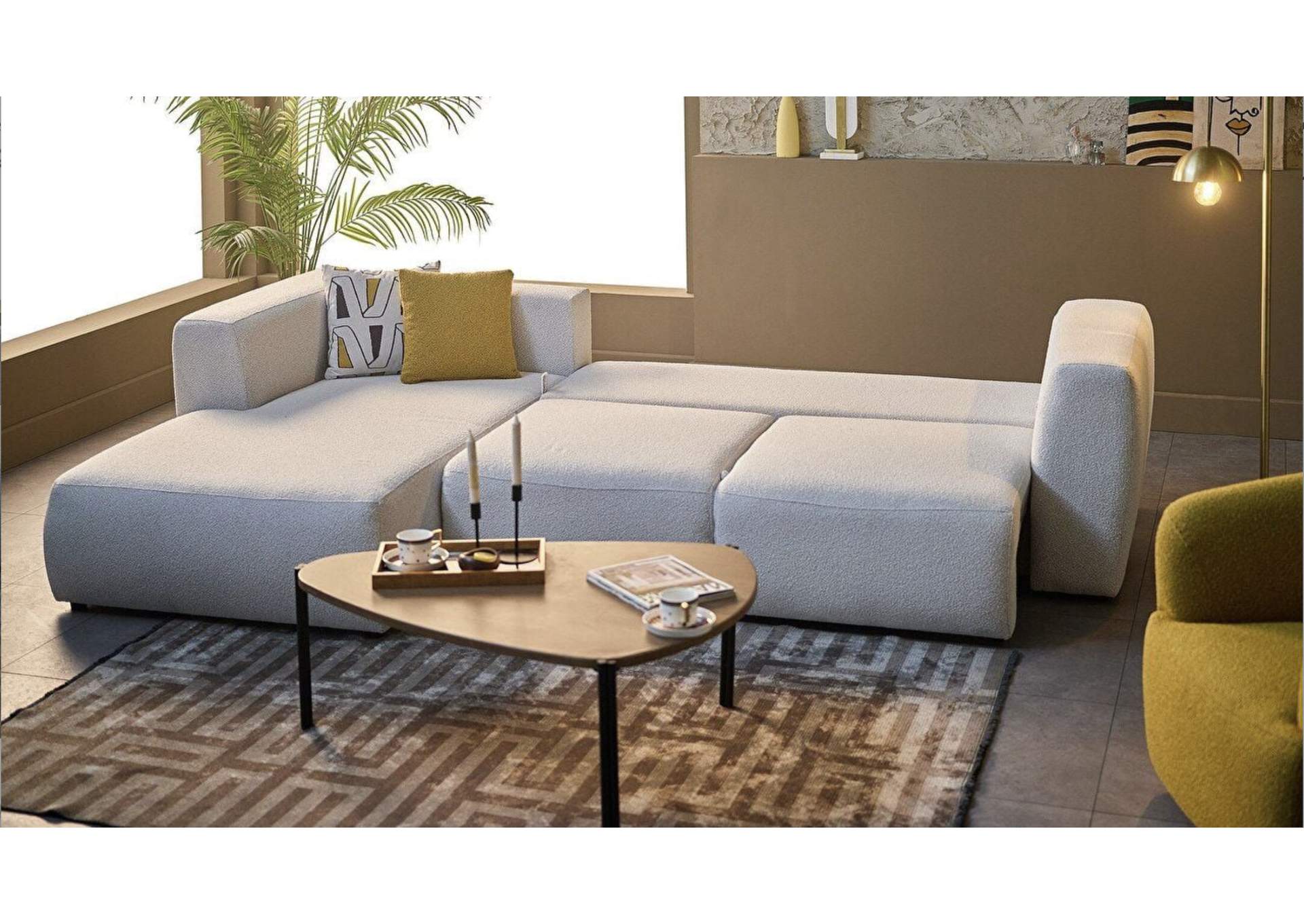 PICASSO LEFT FACING SECTIONAL - OSCAR WHITE - 5 PIECES image 6