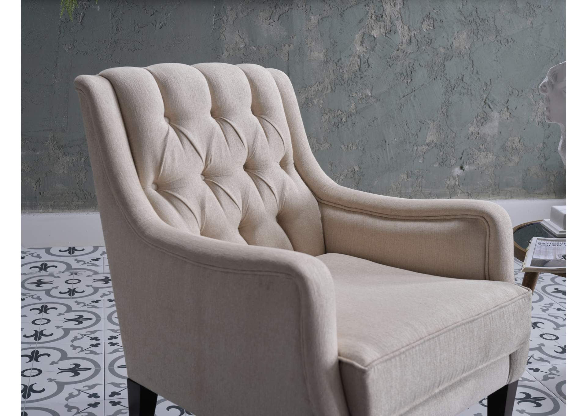 PEARLE ACCENT ARMCHAIR - PEARLE CREAM image 1