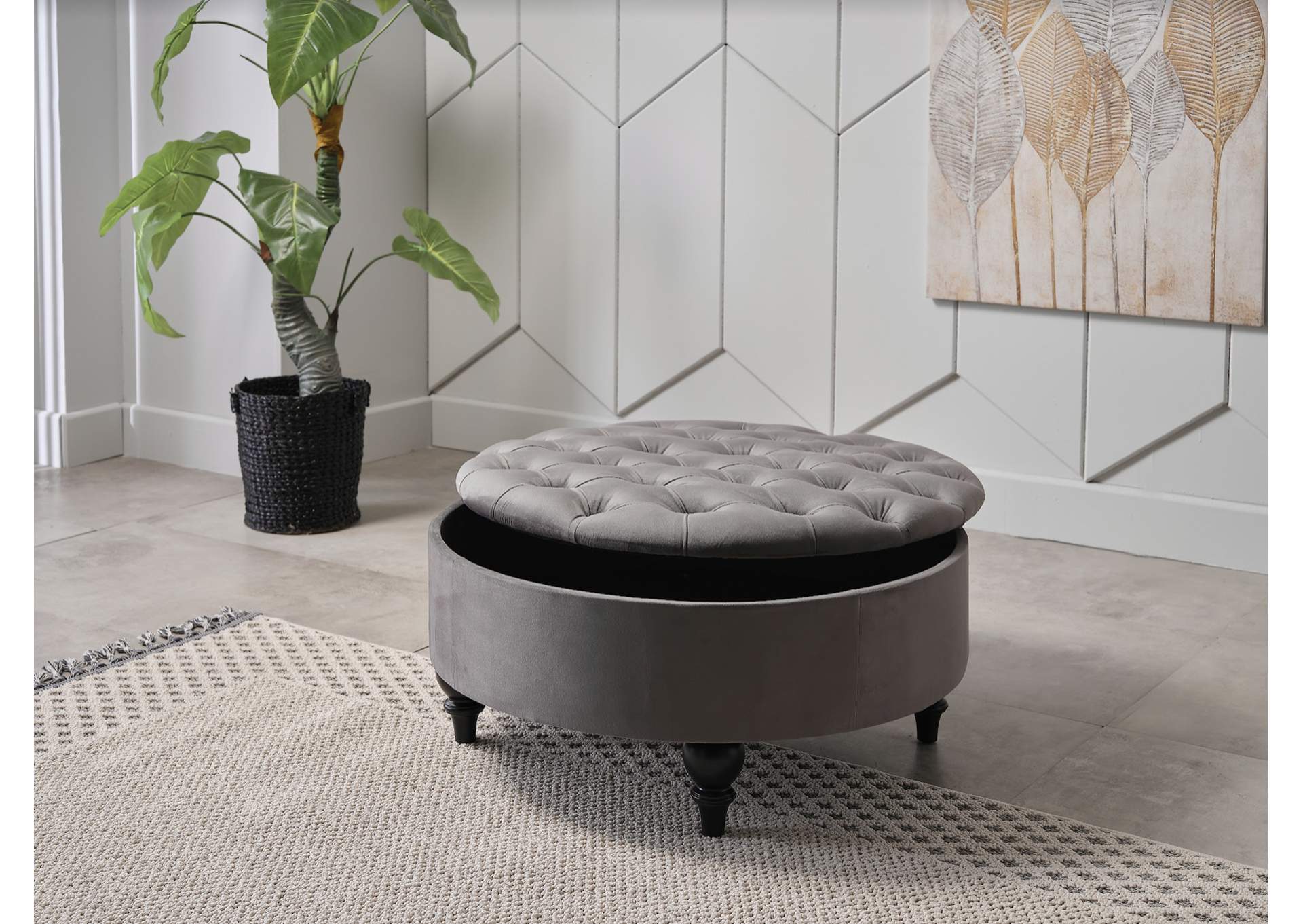 SUAVE STORAGE OTTOMAN - VIKA GREY image 3