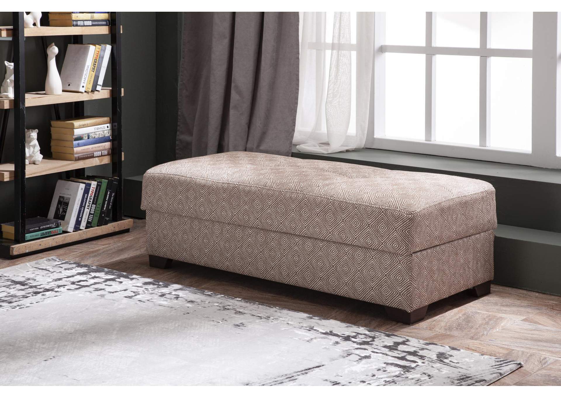 TAHOE STORAGE OTTOMAN - CARRIE SW BROWN 260 - 1 PIECE image 4