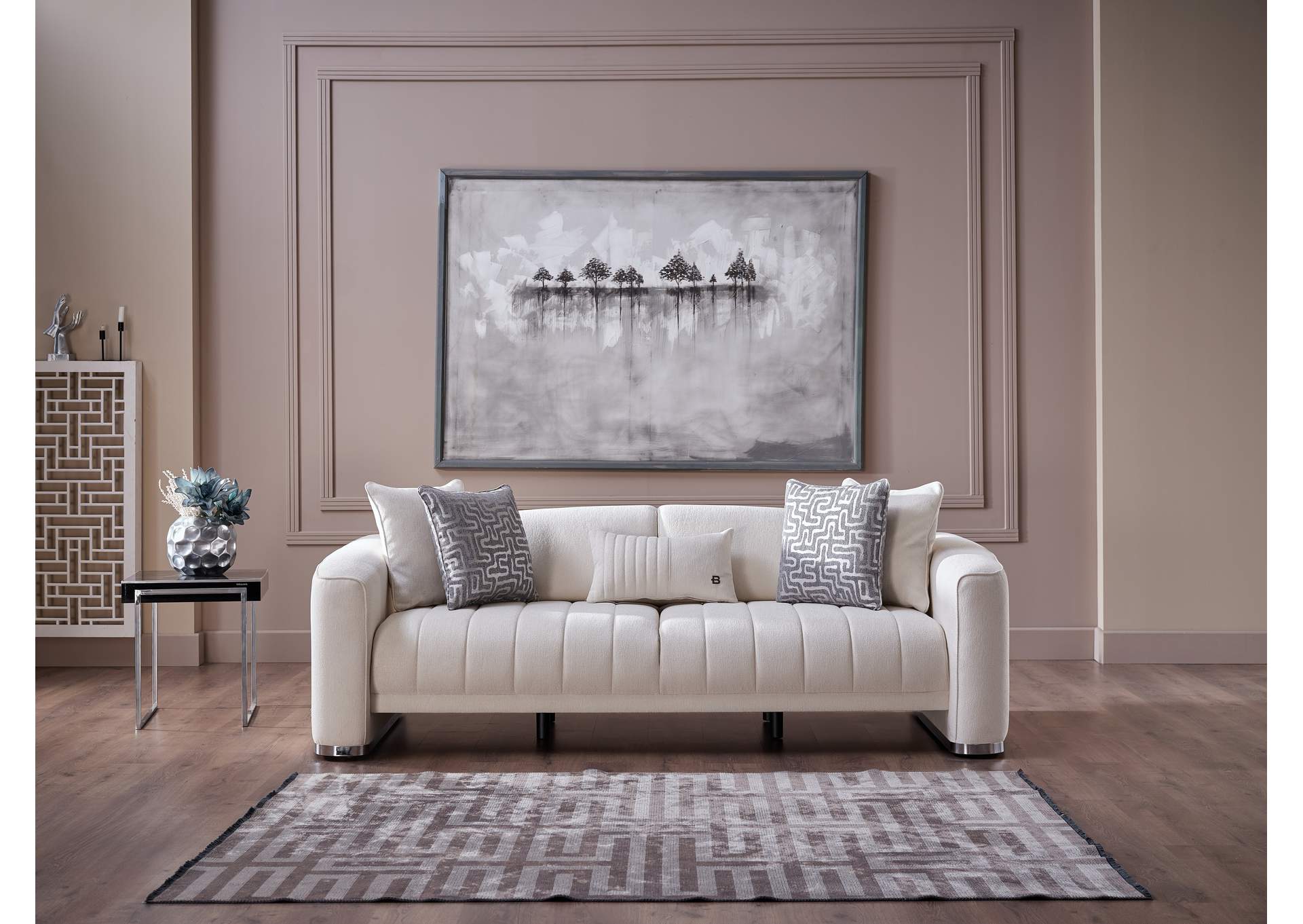 VENICE S SOFA CHROME LEG - MERIT CREAM image 1