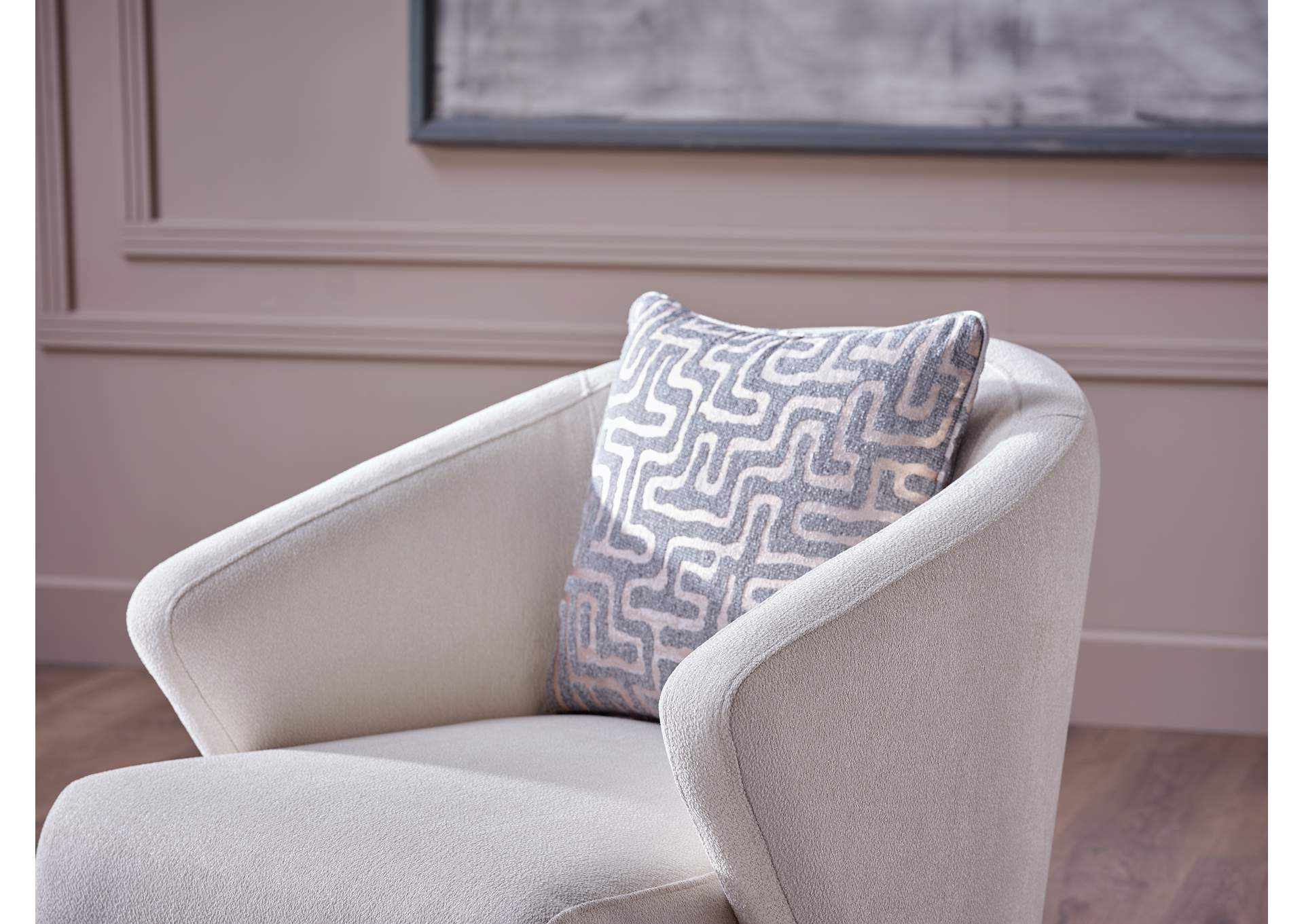 VENICE ACCENT CHAIR CHROME LEG - MERIT CREAM image 5