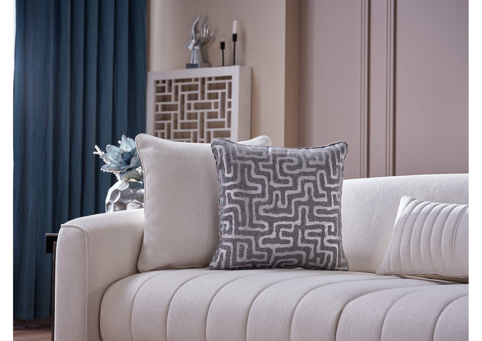 VENICE S SOFA CHROME LEG - MERIT CREAM image 8