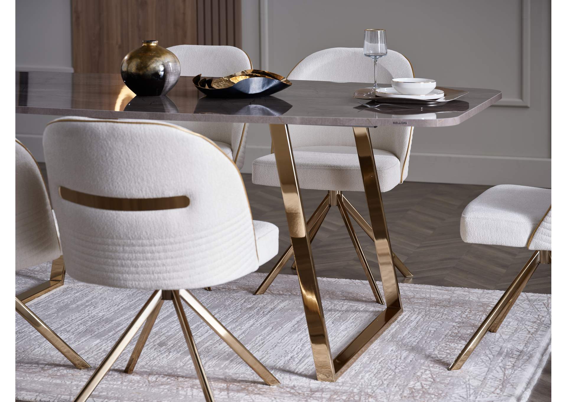 VERONICA DINING CHAIR METAL LEG - 6345 - 2 PIECES image 1