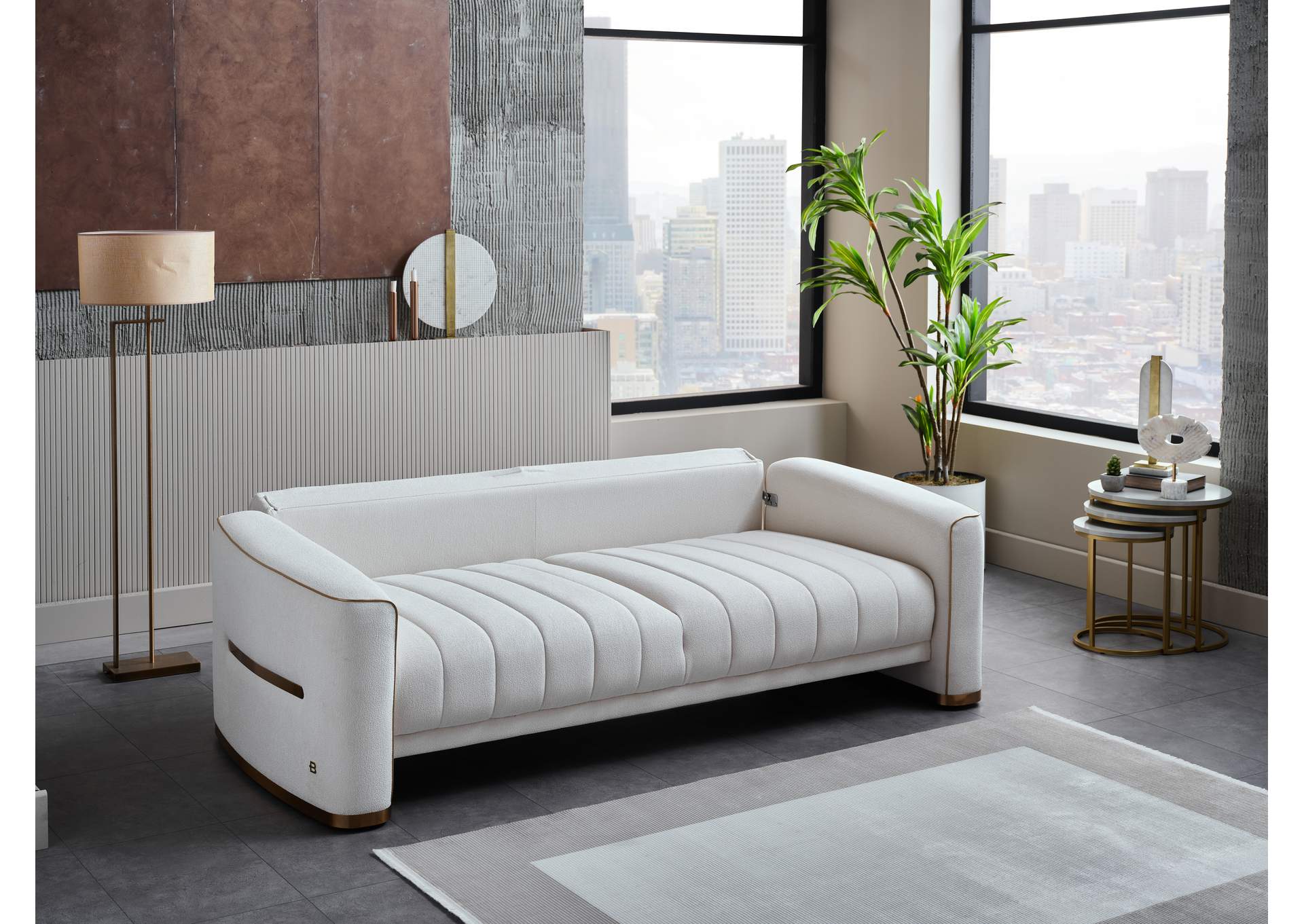 VERONICA 3 SEAT SLEEPER - MERIT CREAM image 6