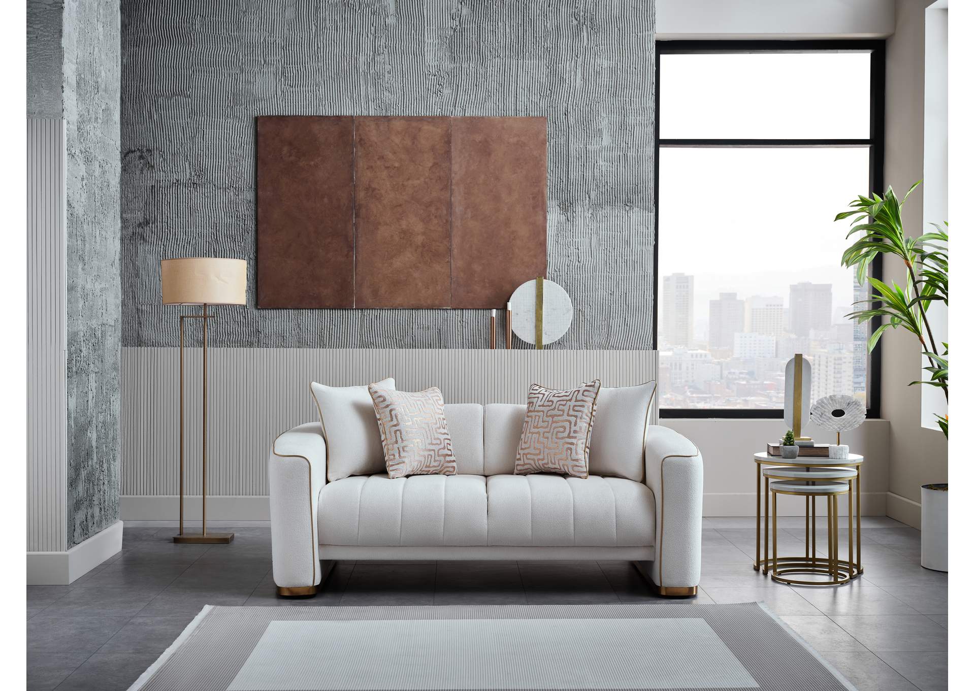 VERONICA LOVE SEAT - MERIT CREAM image 1