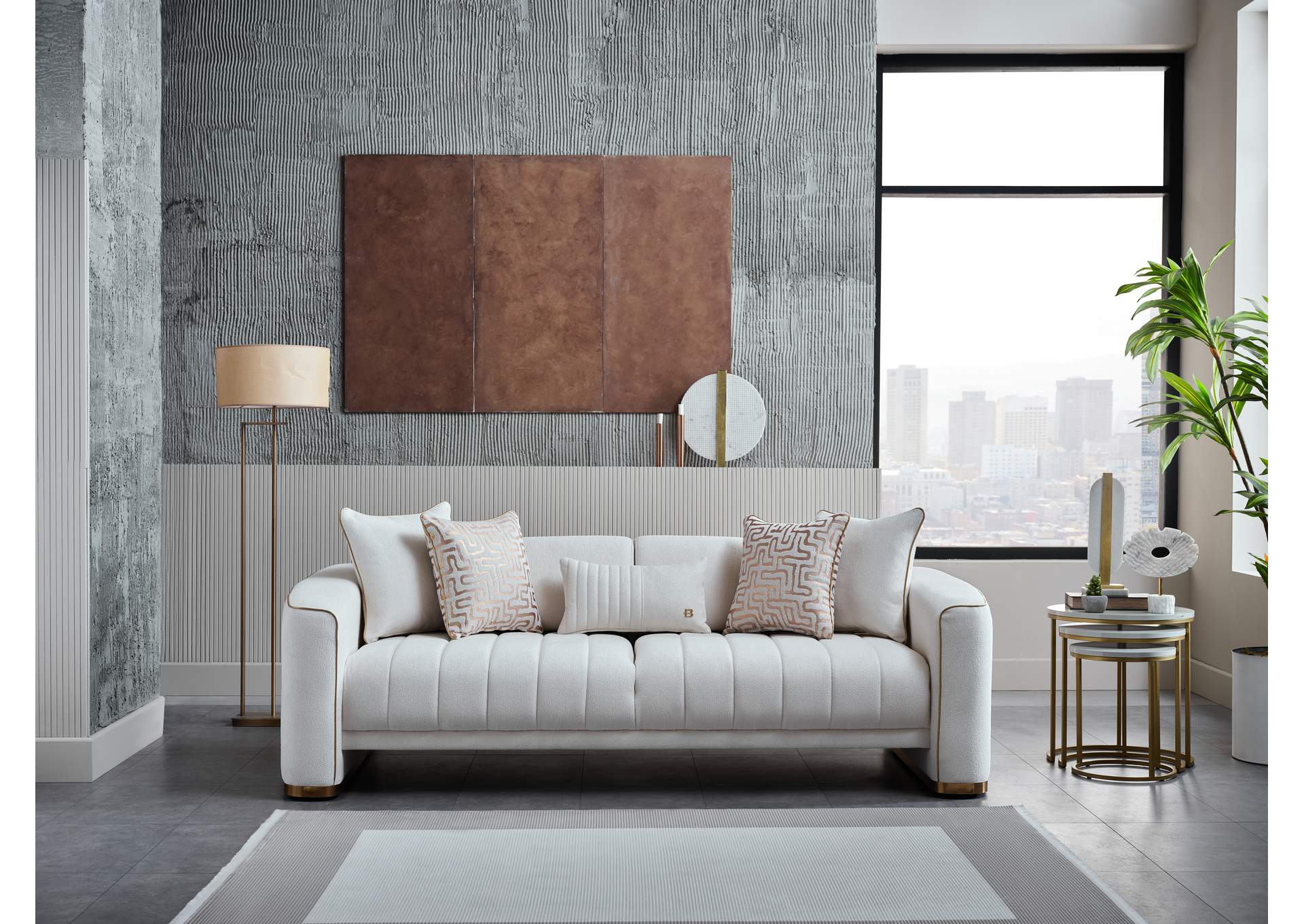 VERONICA 3 SEAT SLEEPER - MERIT CREAM image 1