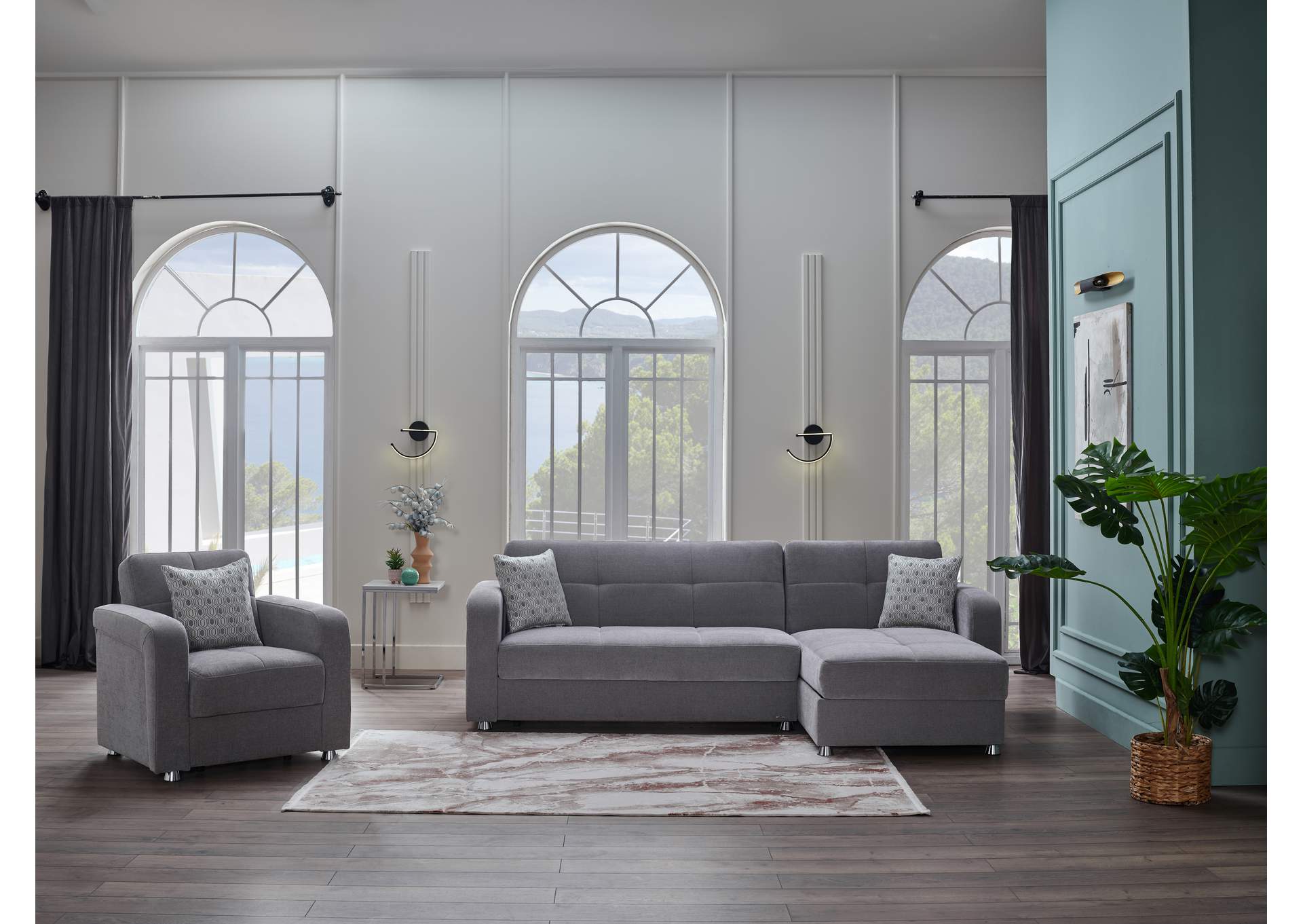 VISION SECTIONAL CHAISE PART - KOOPSI GRAY image 1