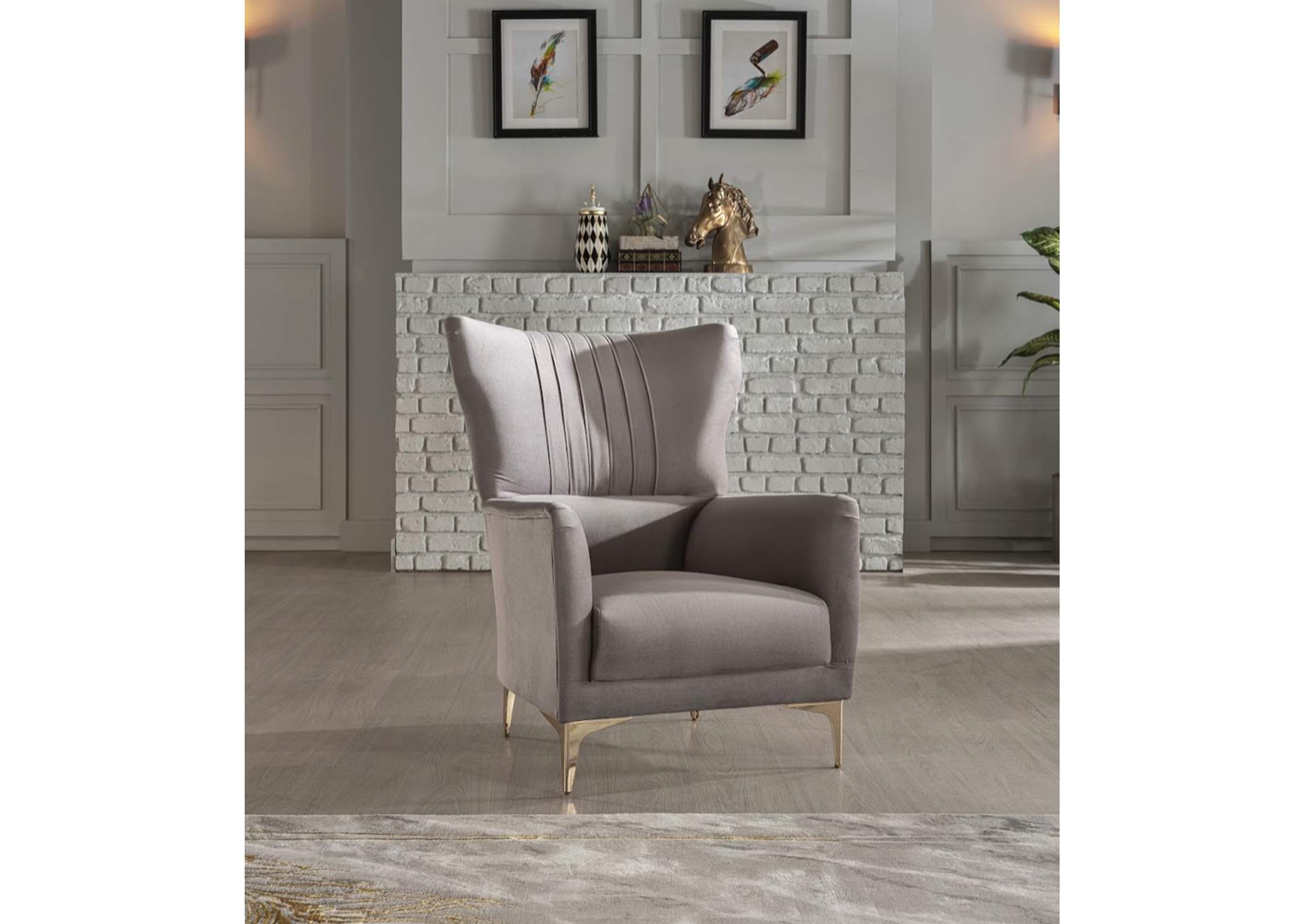 CARLINO ACCENT CHAIR - NAPOLY GREY - 2 PIECES image 1