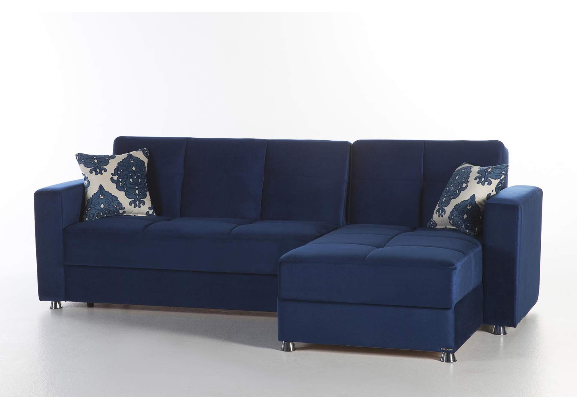 ELEGANT SECTIONAL STORAGE LOVE SEAT - ROMA NAVY - 1 PIECE image 1