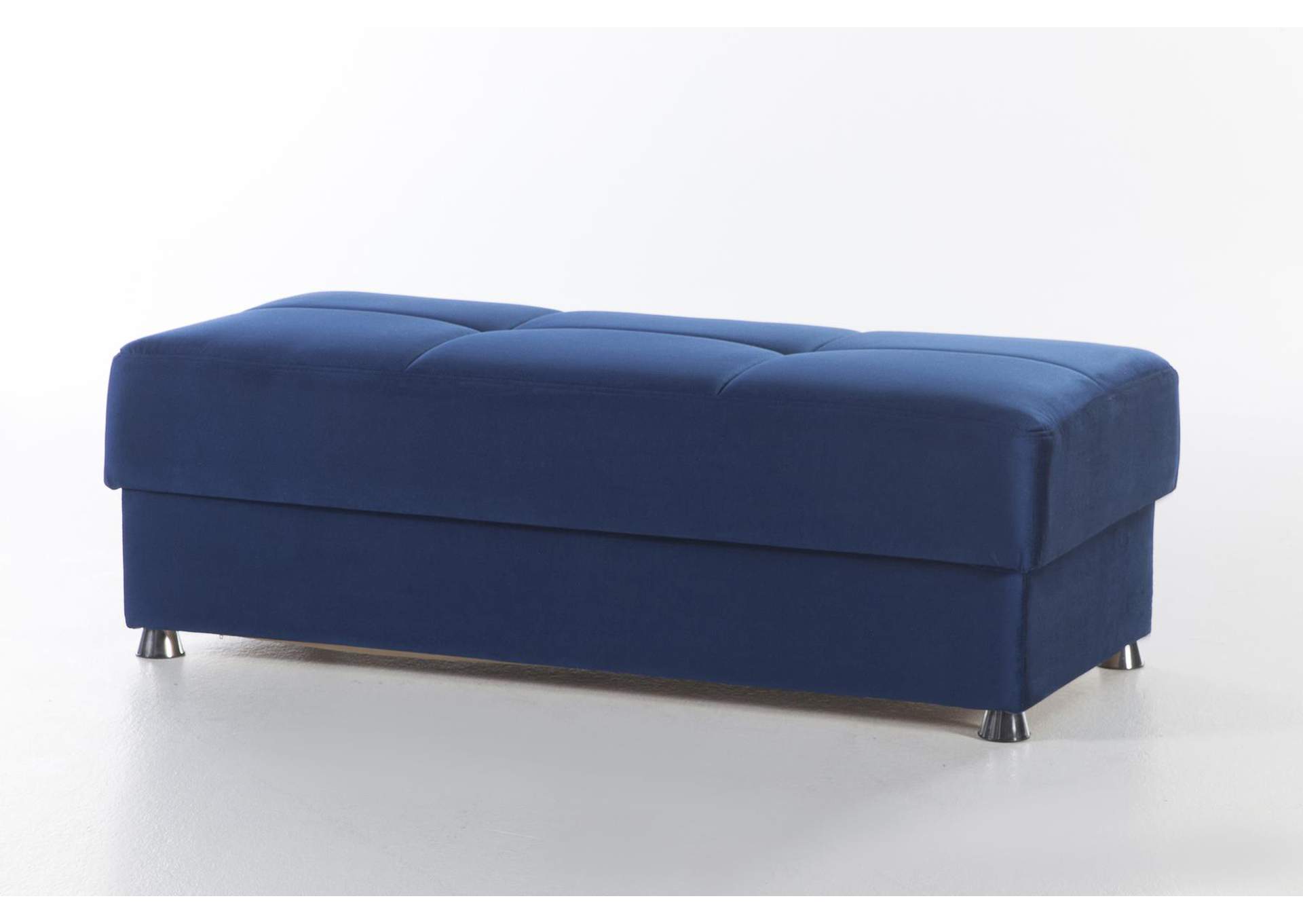 ELEGANT SECTIONAL STORAGE CHAISE - ROMA NAVY - 1 PIECE image 1